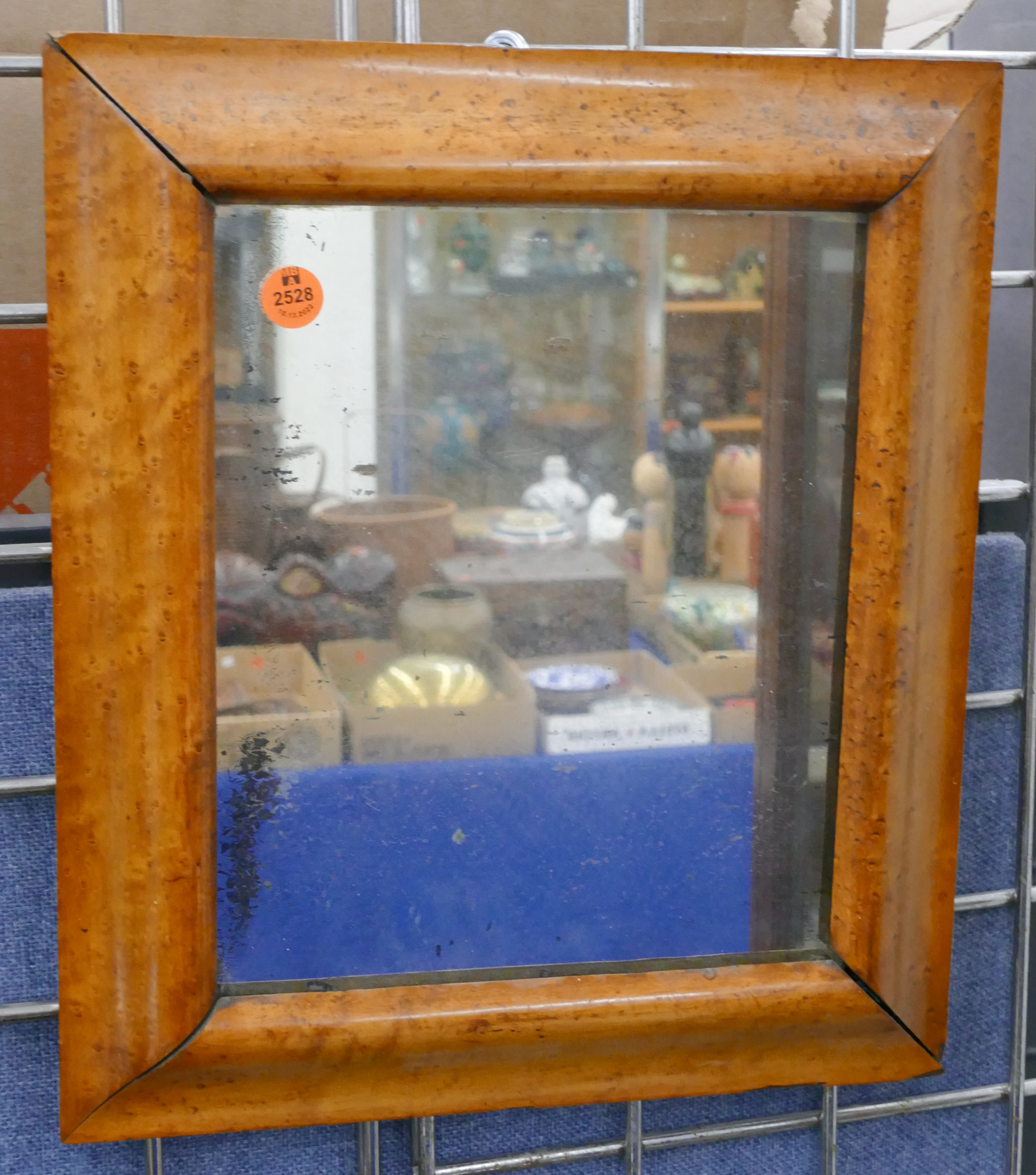 Antique Birdseye Maple Framed Mirror-
