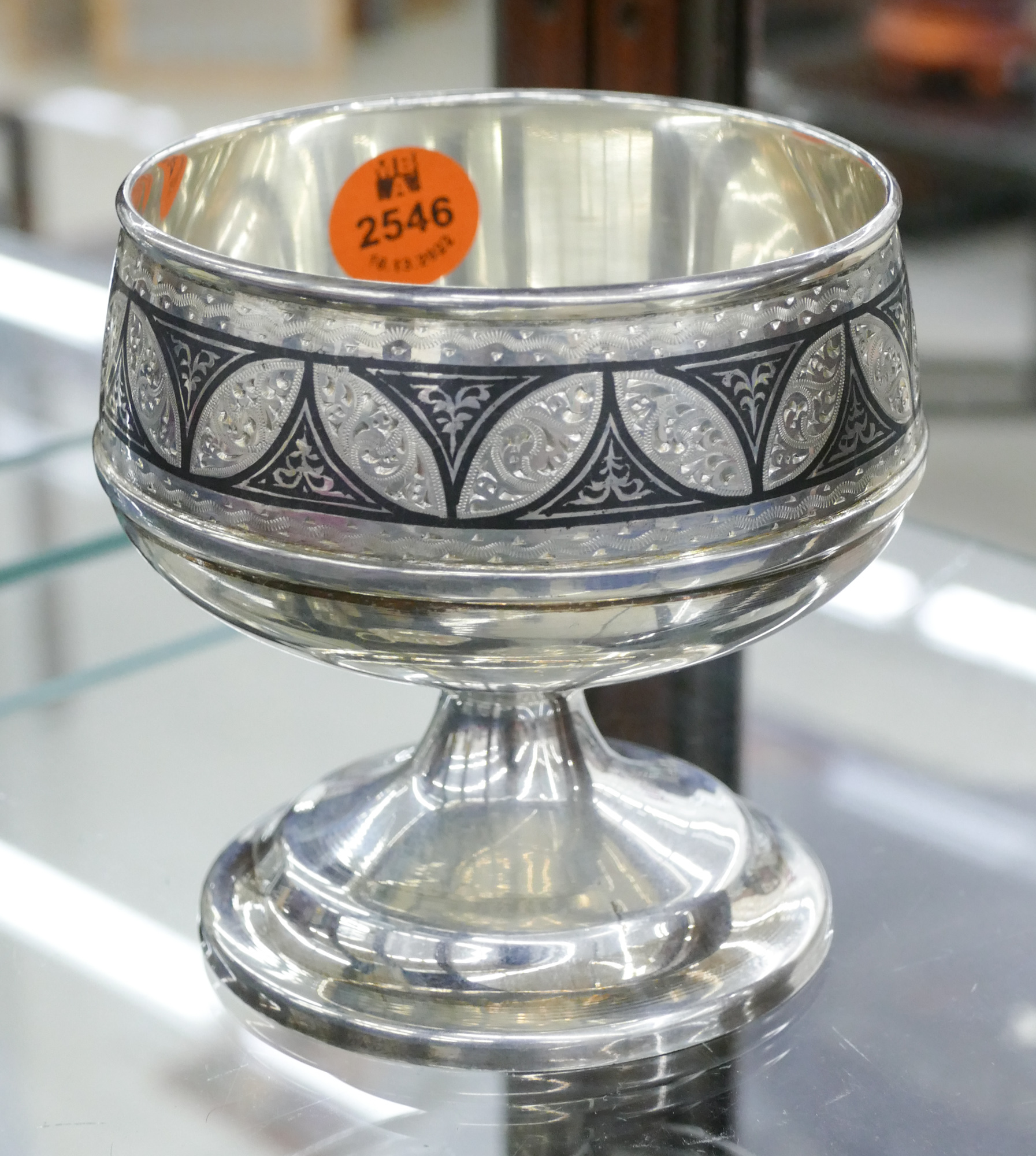 Russian 875 Niello Silver Goblet- 3.5-