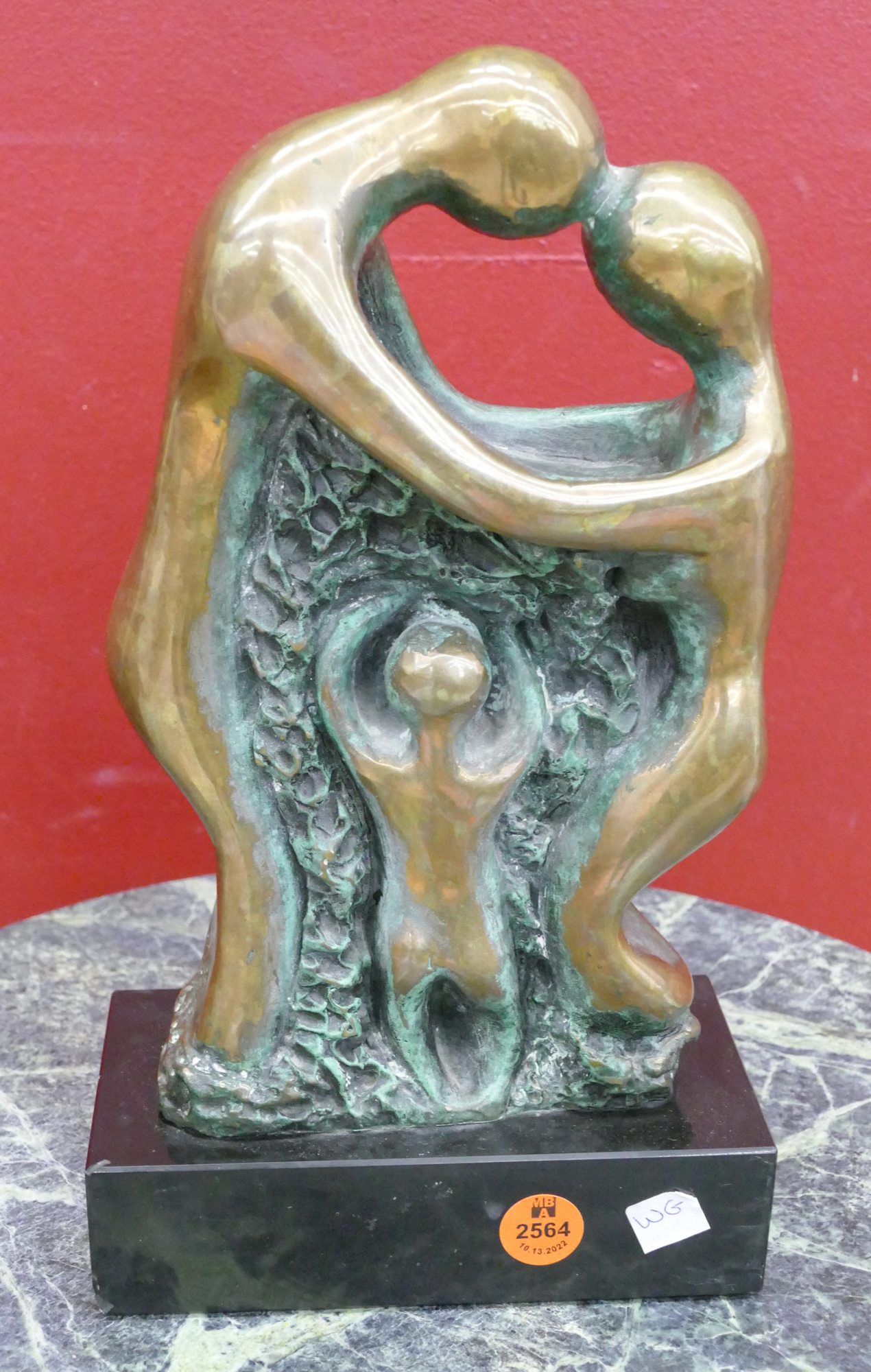 Modernist Family Bronze Sculpture