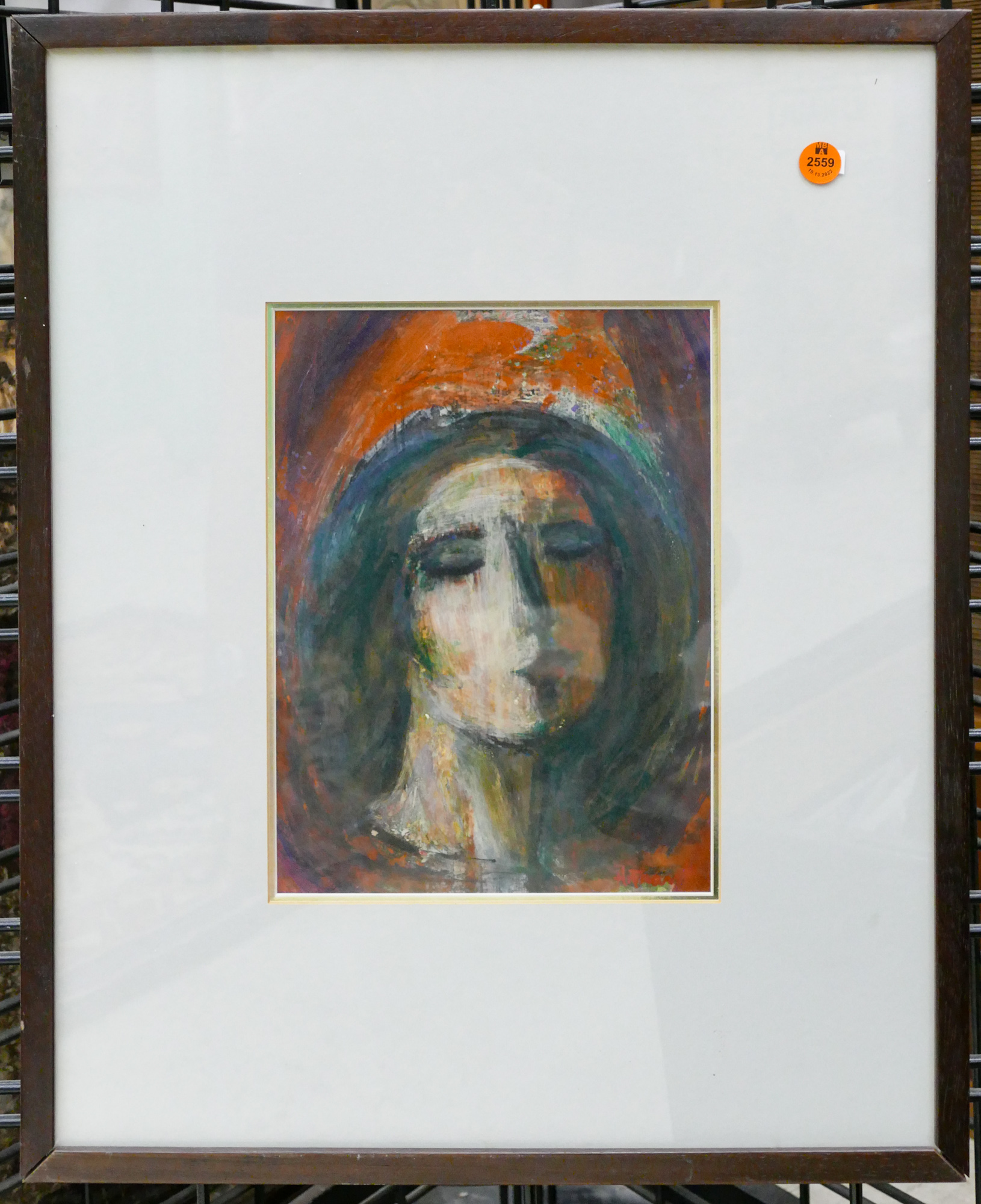 H Frank Abstract Portrait Oil 3689af