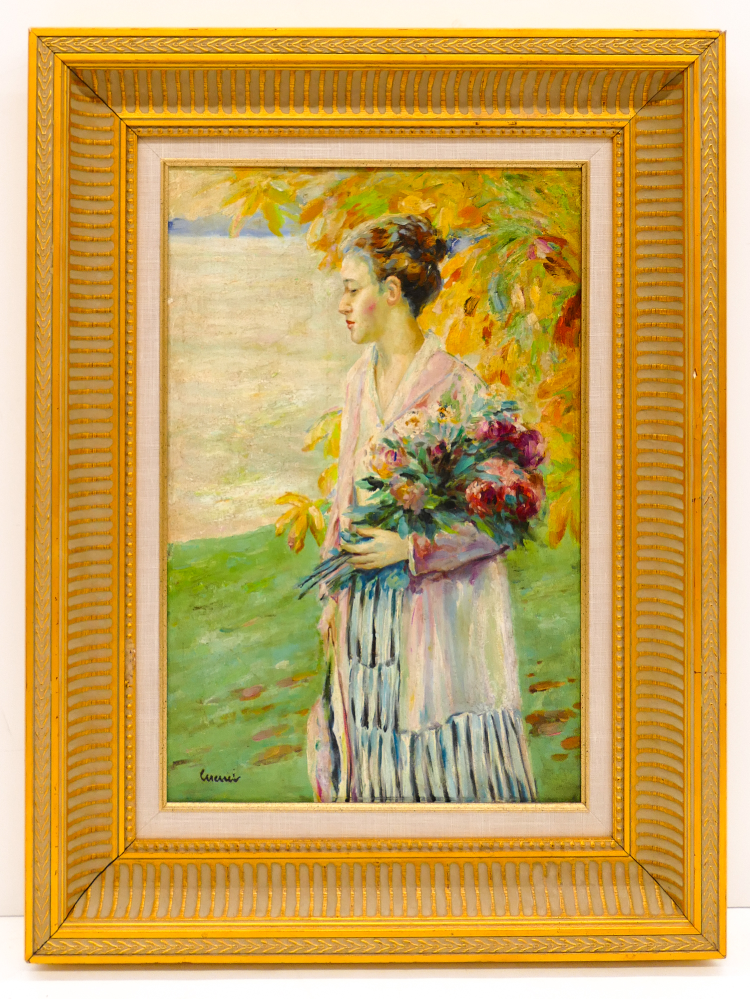 Impressionist Lady Portrait signed 3689bc