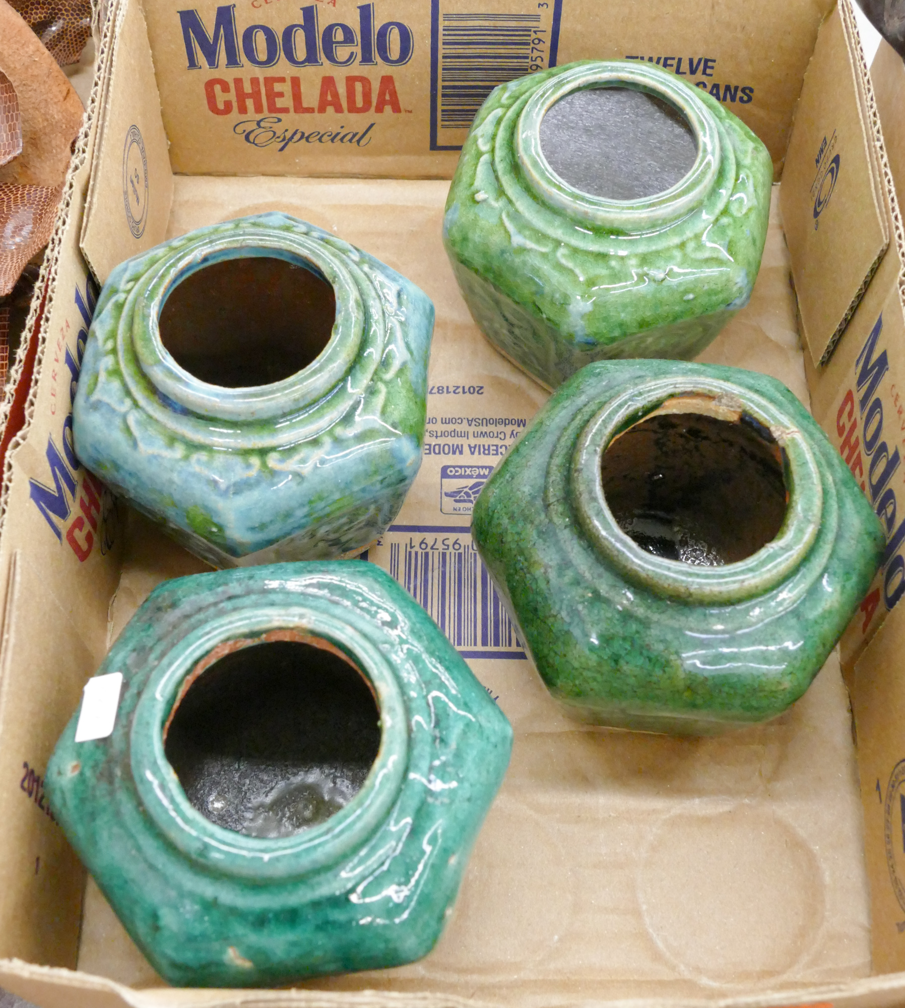 Box Chinese Green Glaze Jars 3689c0