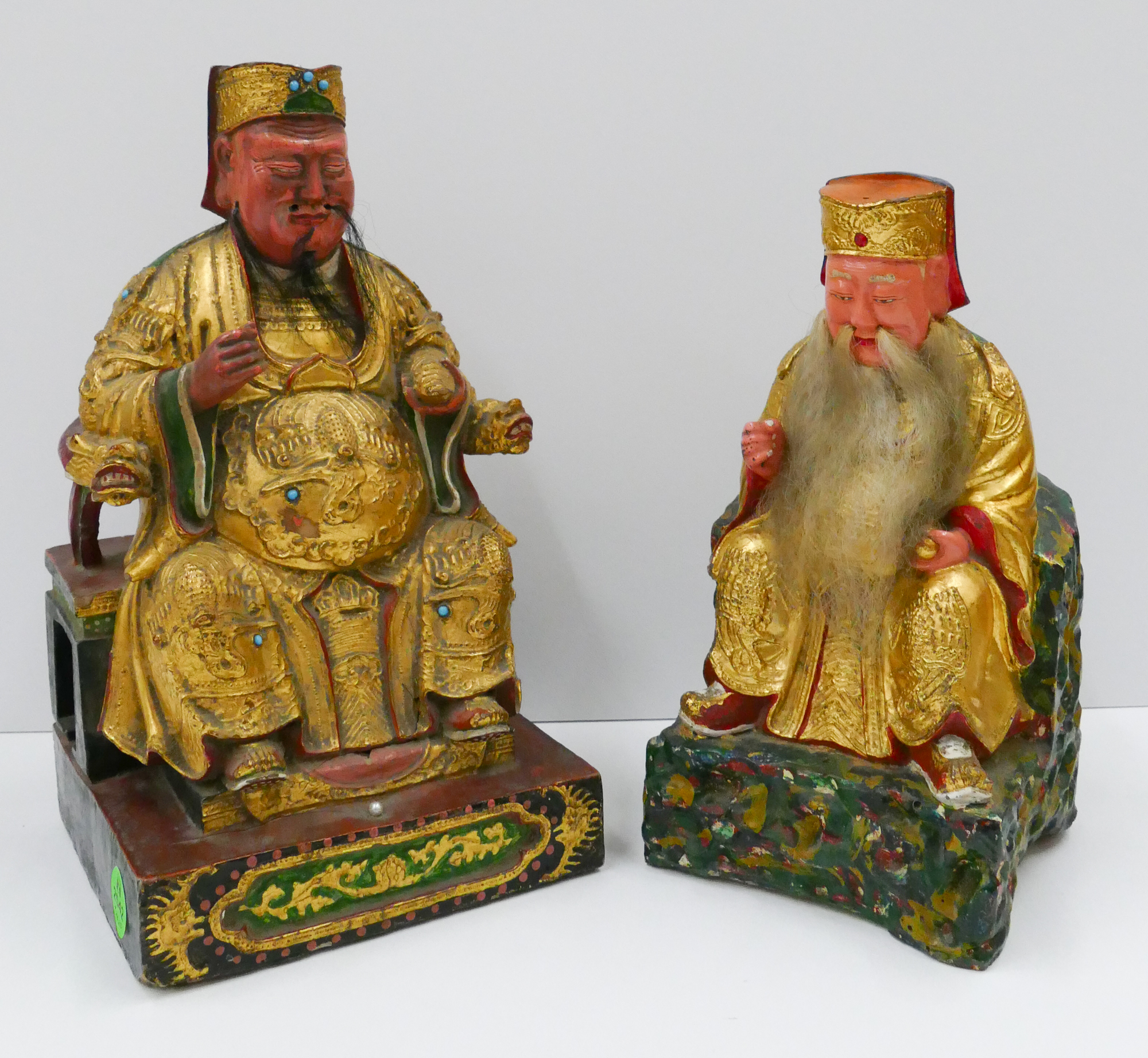 2pc Old Chinese Gilt Lacquered 368a28