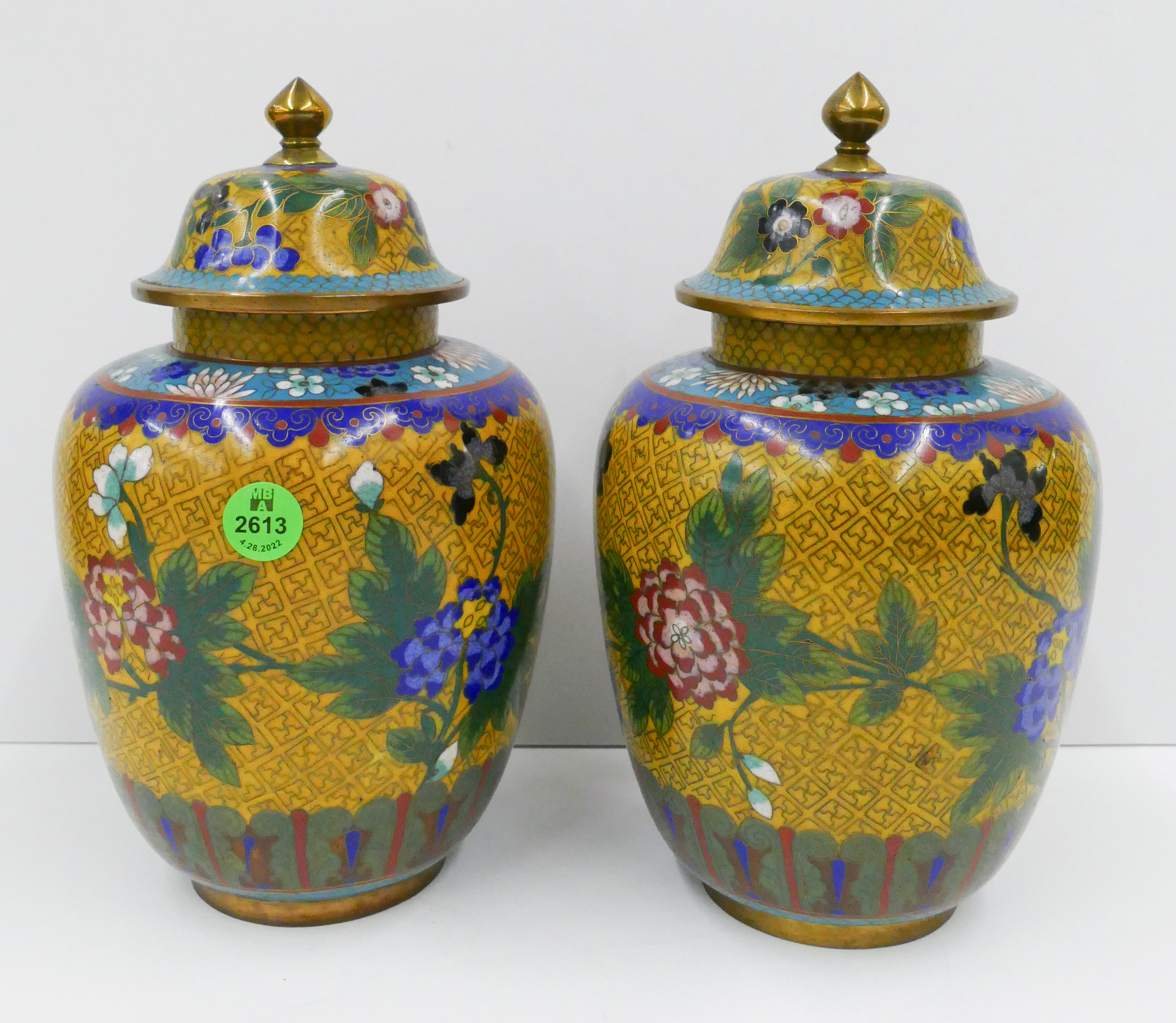 Pair Old Chinese Yellow Ground 368a71