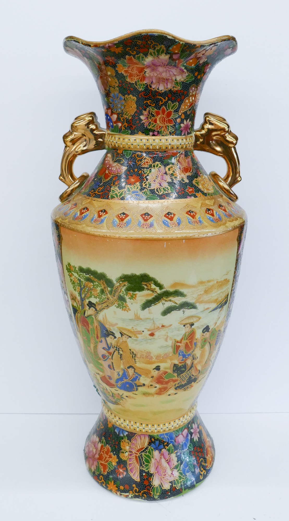 Chinese Gilt Porcelain Floor Vase-