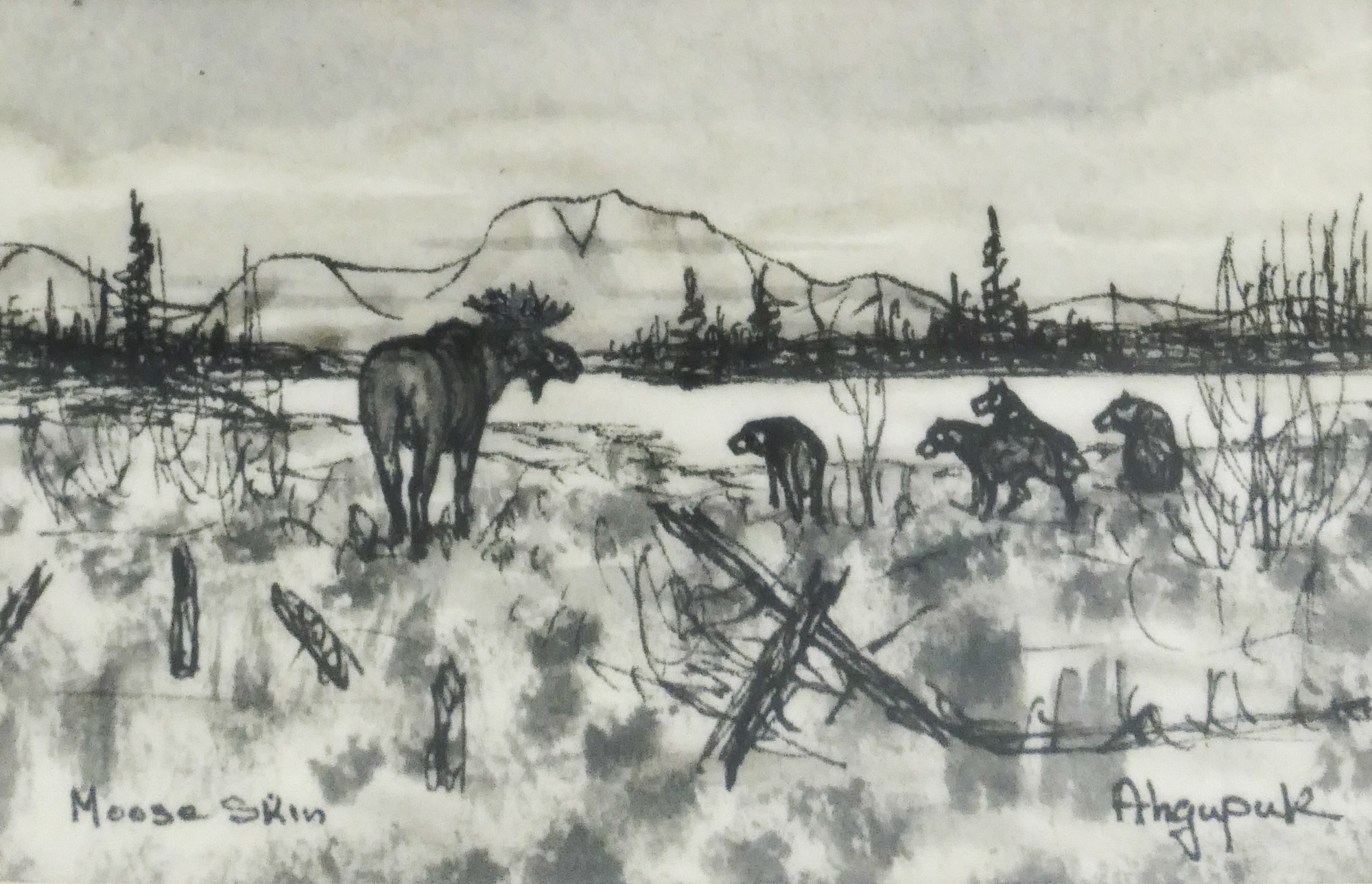 George Aghupuk Moose in Landscape