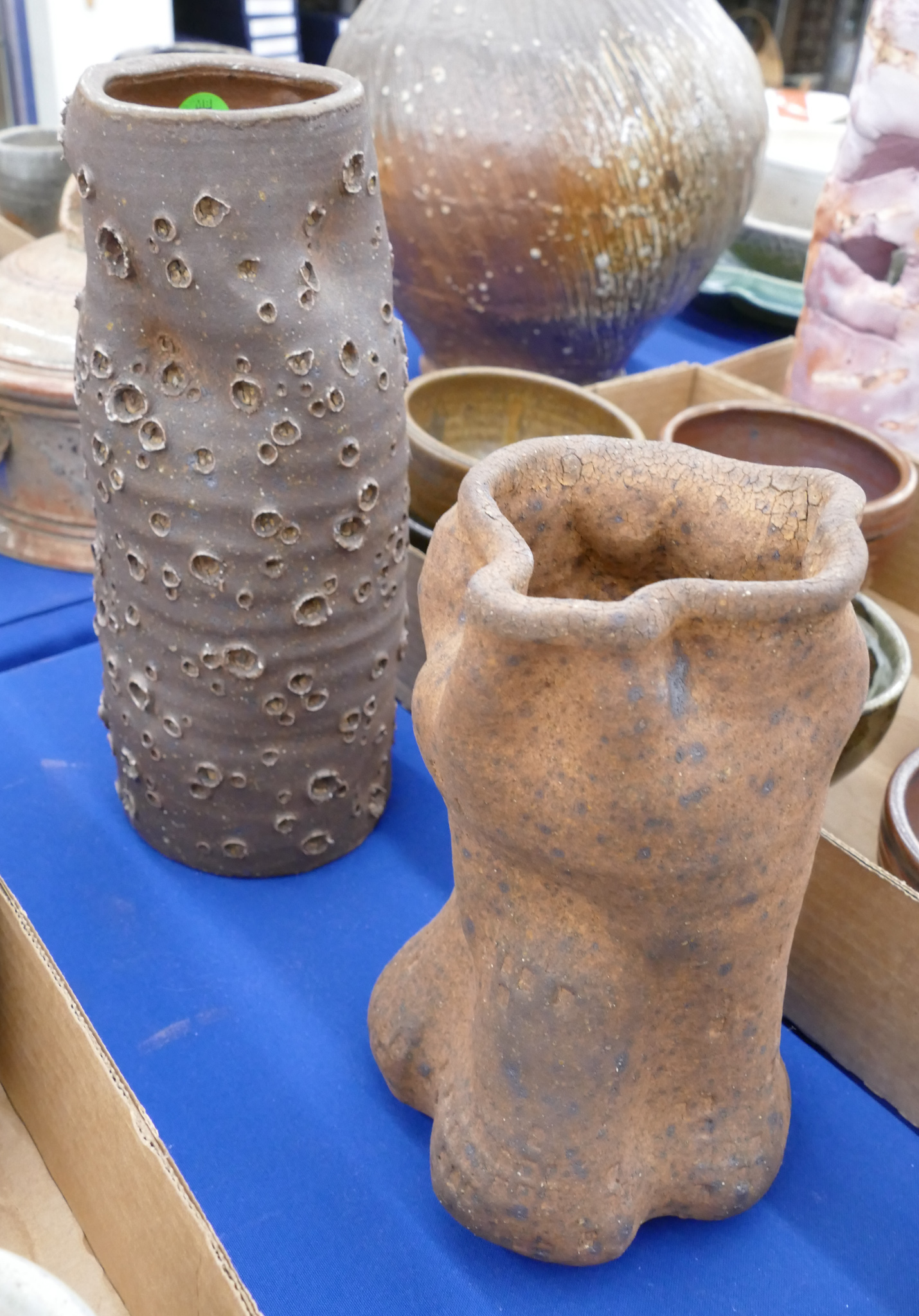 2pc NW Brown Studio Pottery Vases  368b4c