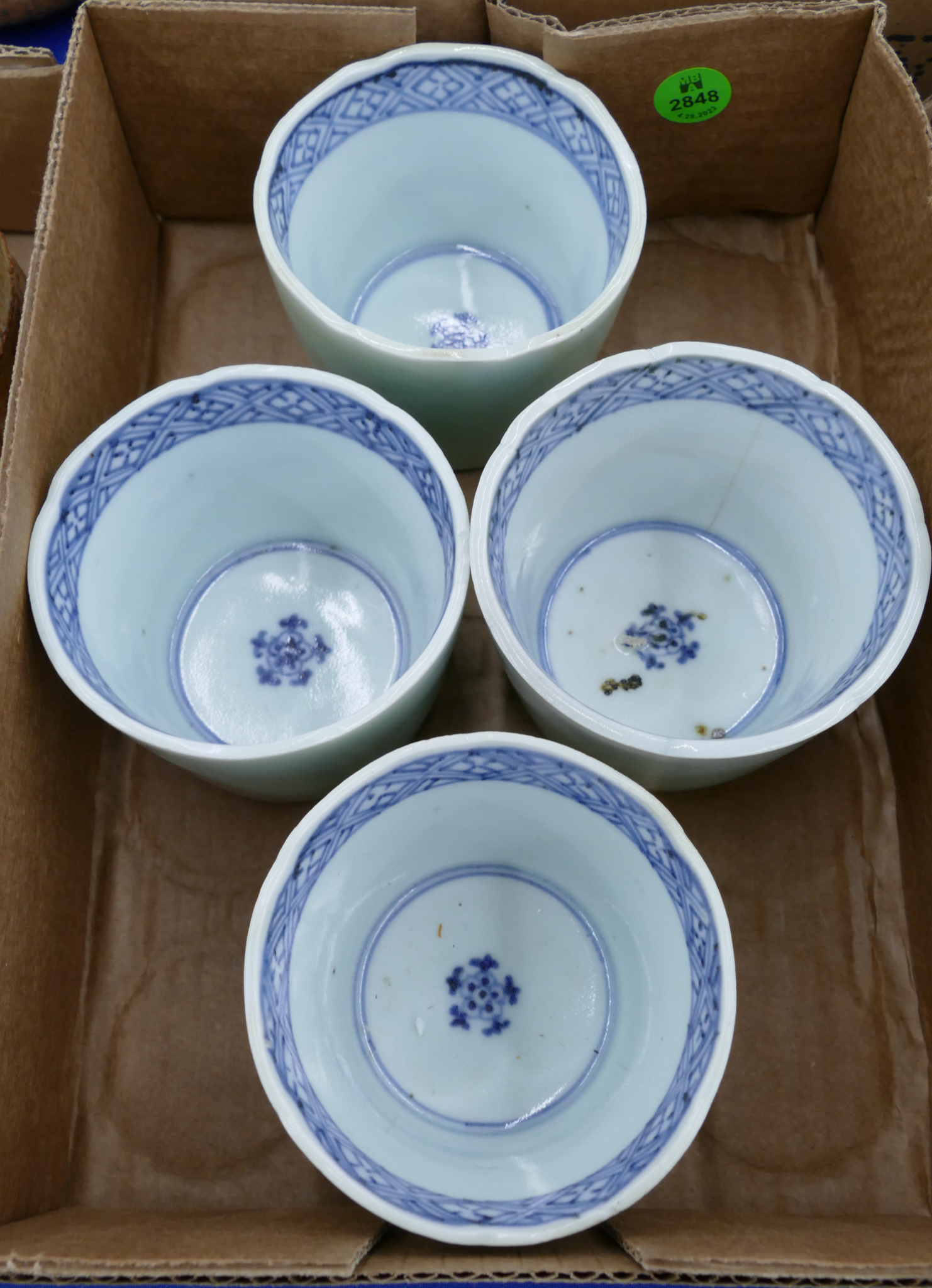 Box 4pc Meiji Japanese Arita Cups 368b4e