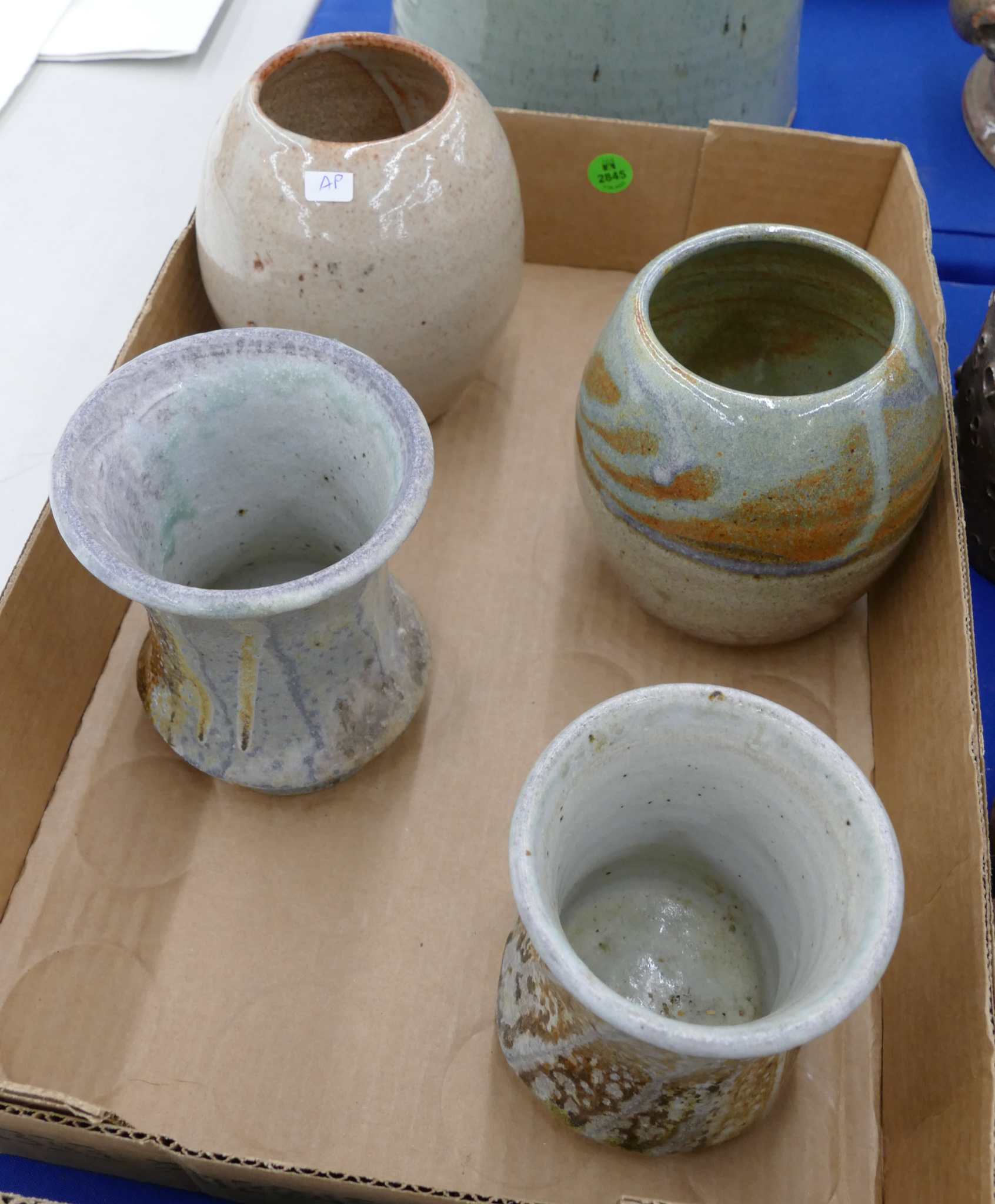 Box 4pc NW Studio Pottery Small Vases