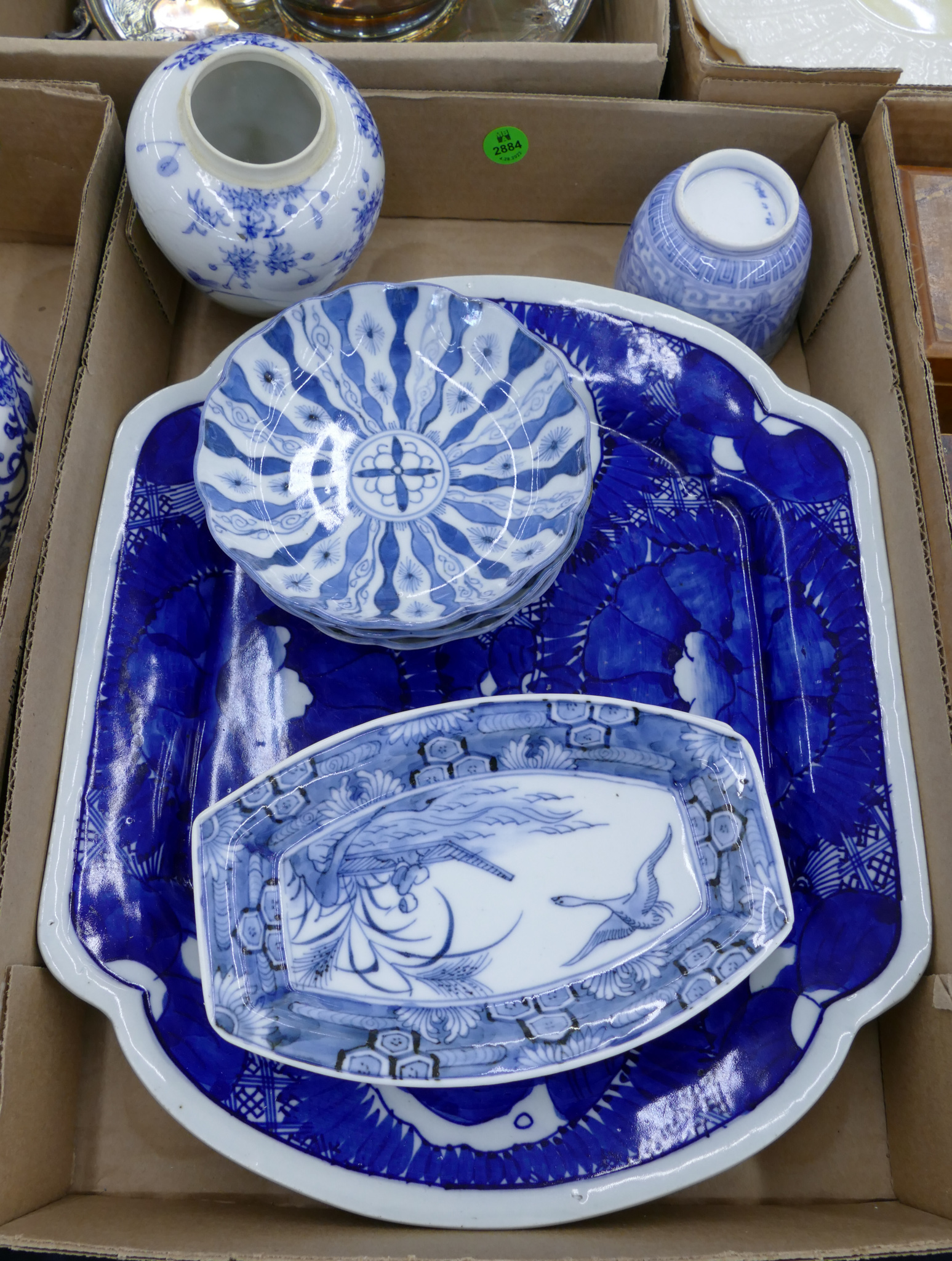 Box Antique Japanese B&W Porcelain