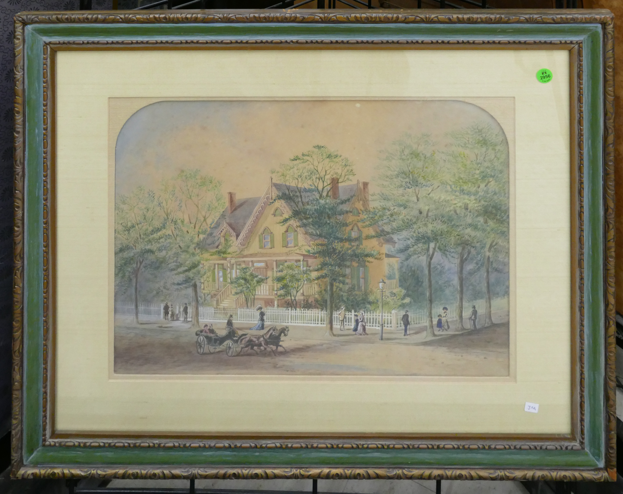 L. Oram Victorian House Watercolor
