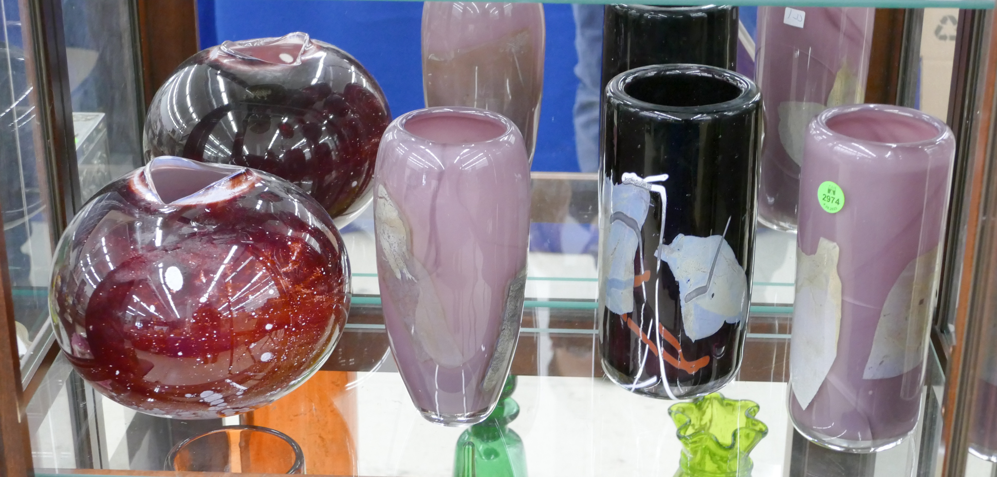 4pc Jim Moore Studio Glass Vases-