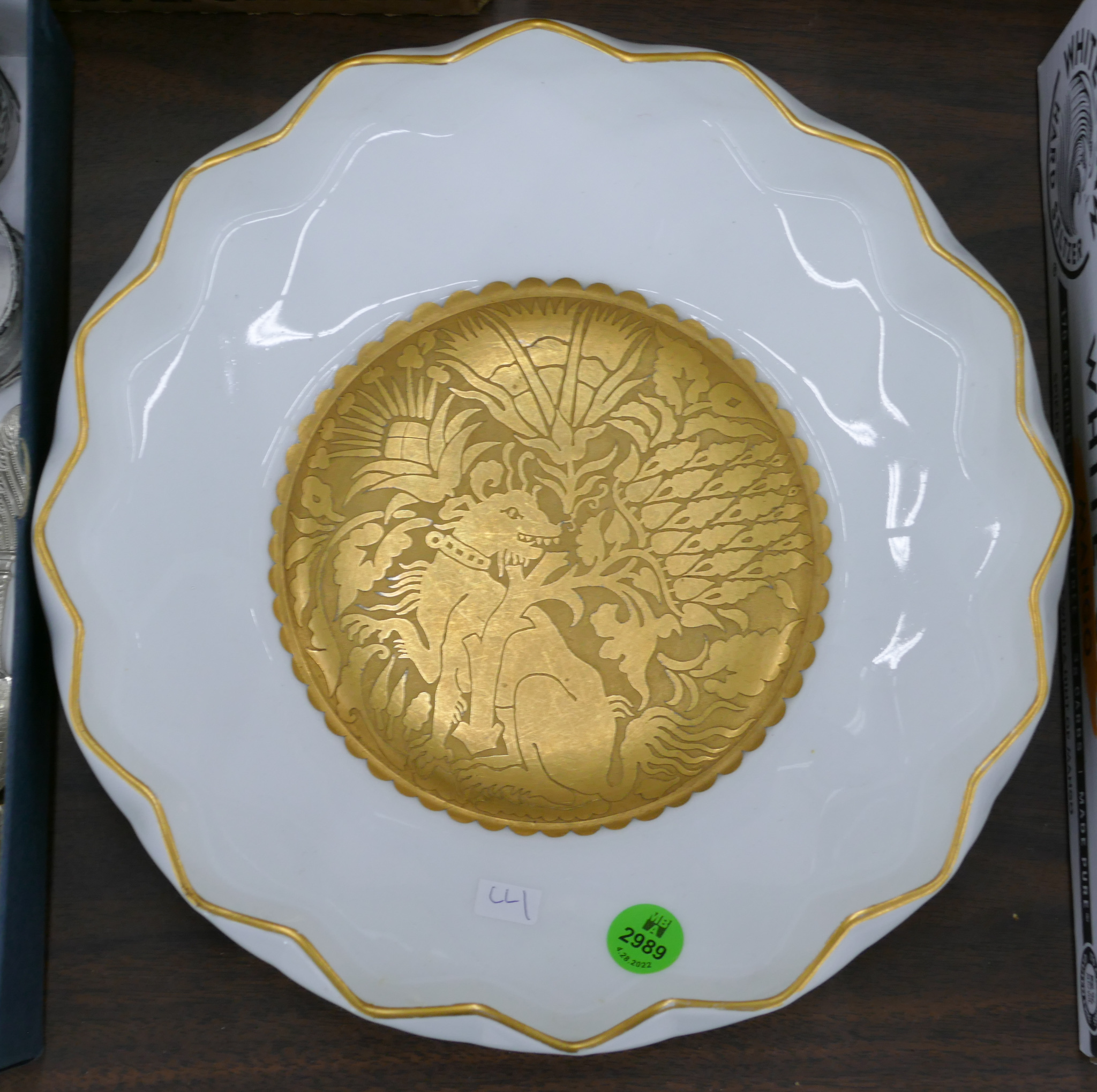 Okura Gilt Porcelain Bowl- 10''