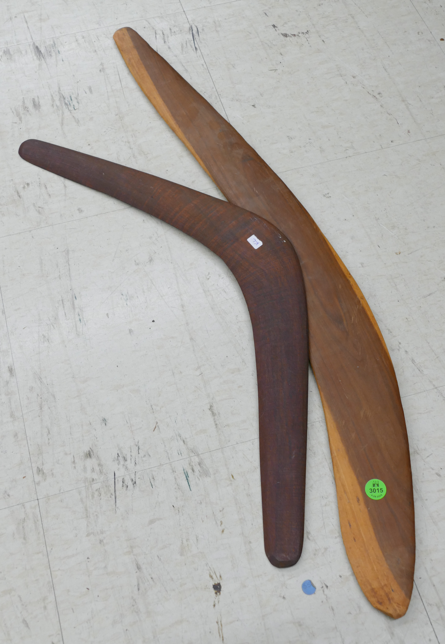 2pc Vintage Aboriginal Wood Boomerangs-
