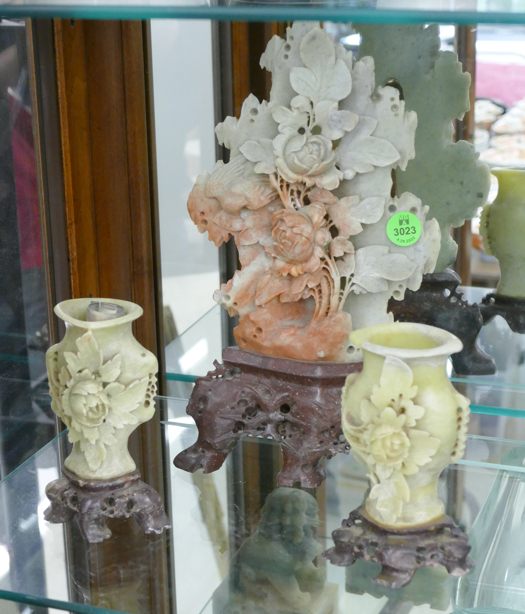 3pc Old Chinese Carved Soapstone