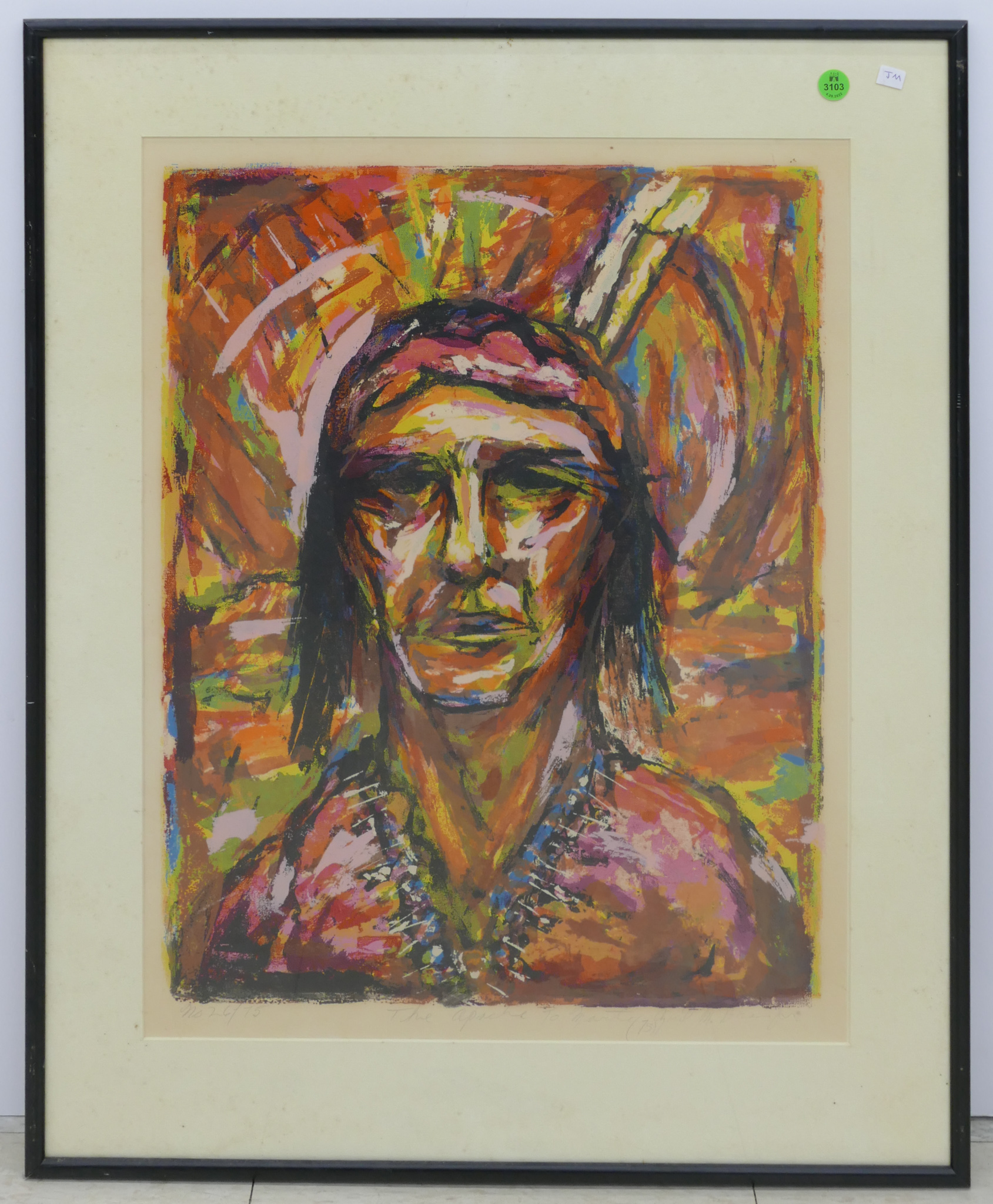 Midcentury The Apache Color Lithograph 368c35