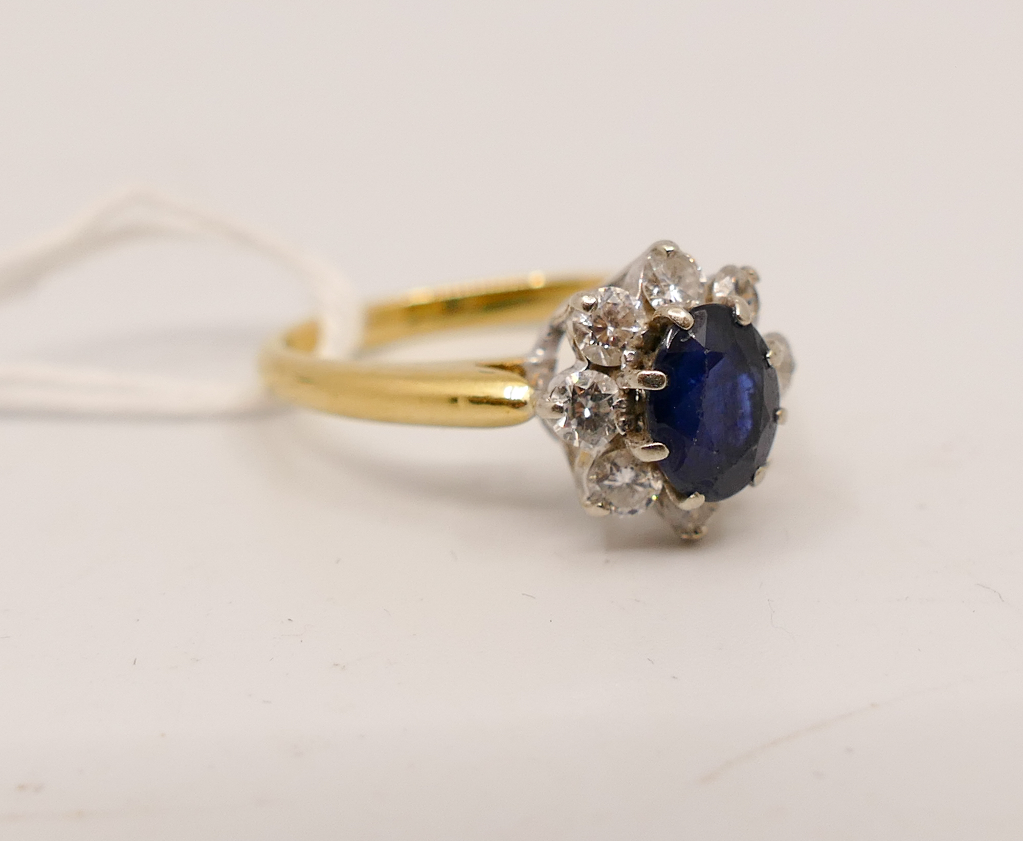 Ladies 18K Blue Sapphire and Diamond 368d50