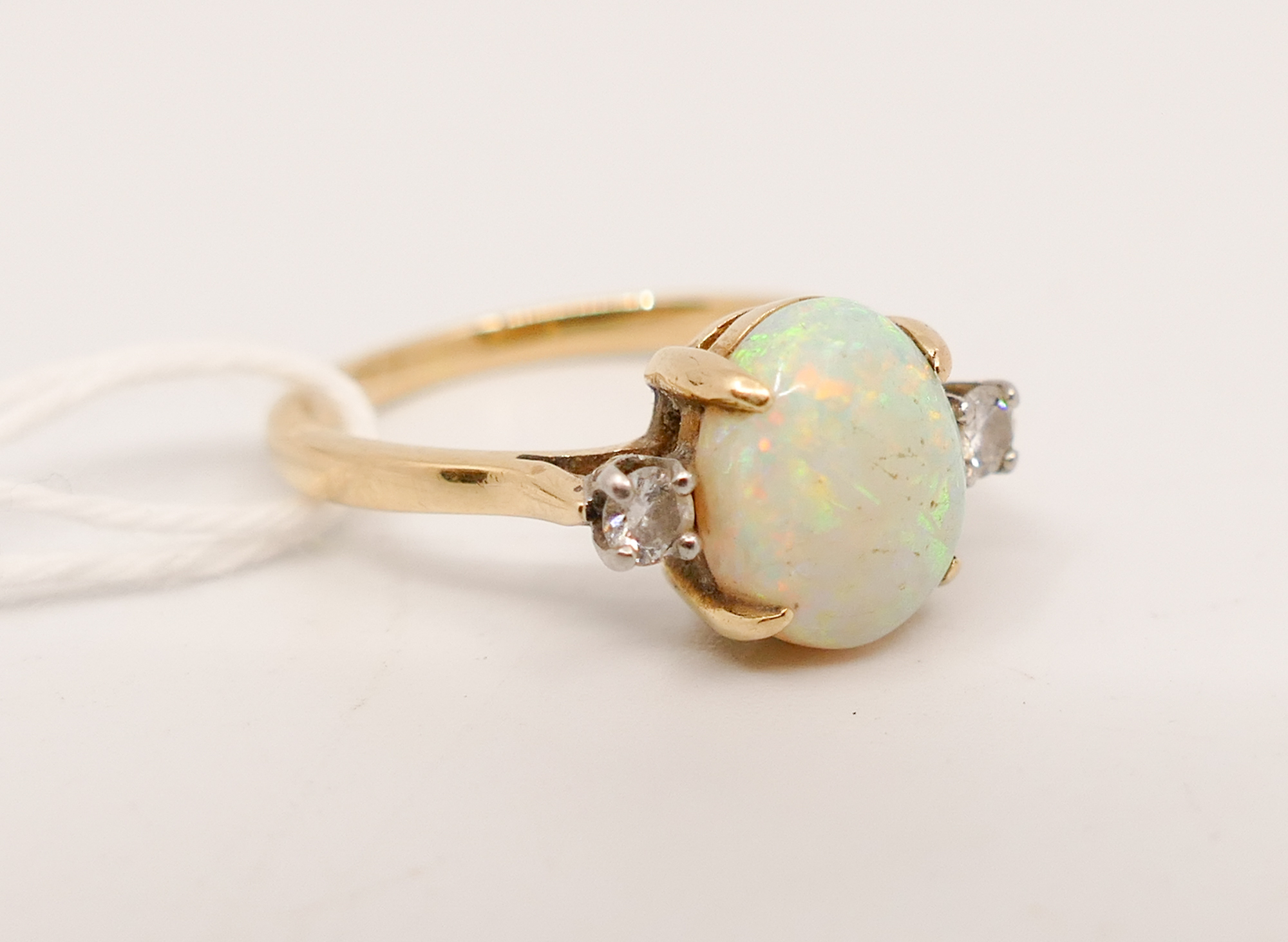 Ladies 14K Opal Diamond Ring  368d51