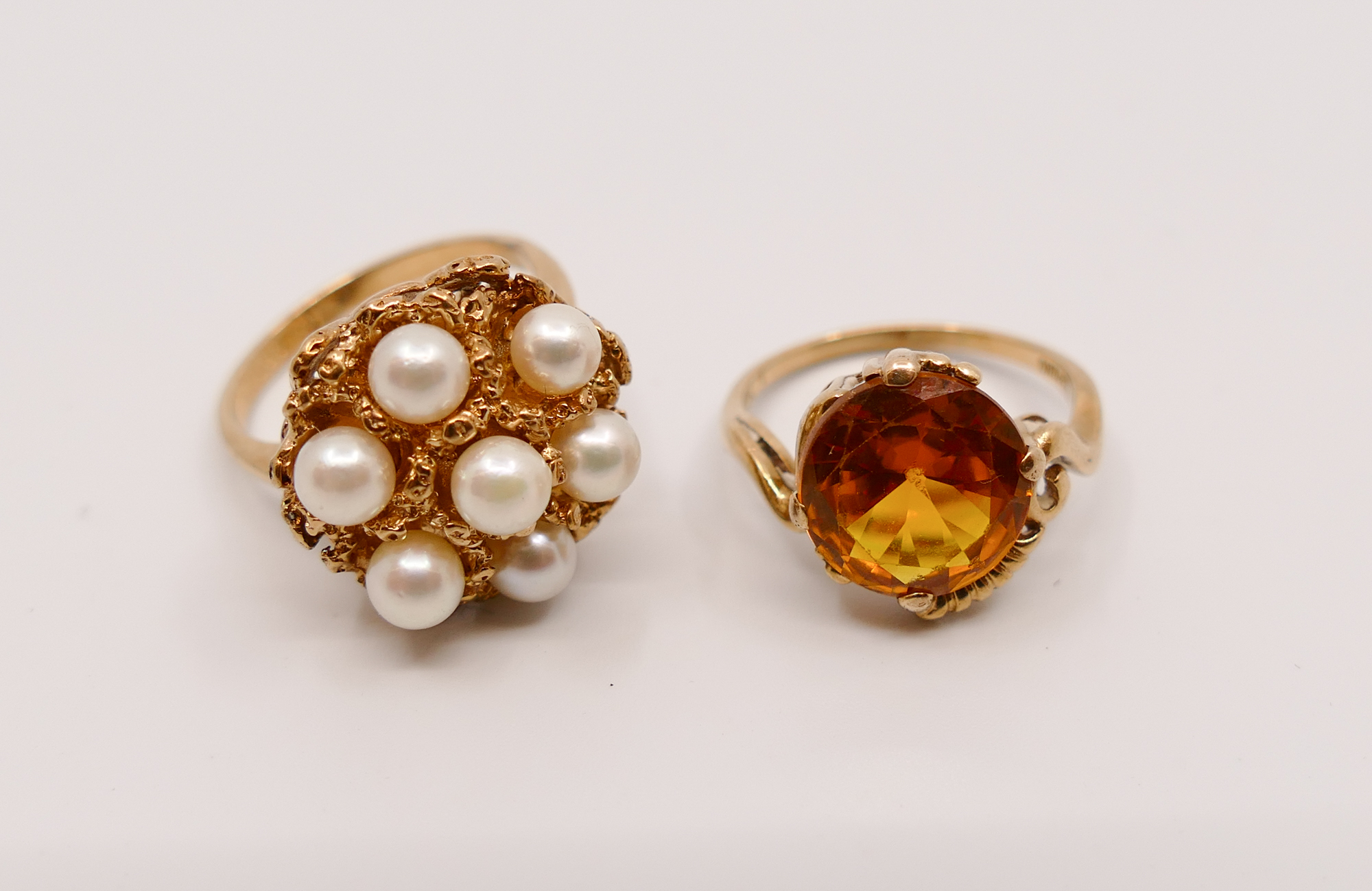 2pc Ladies 10K Real Pearl Citrine 368d63