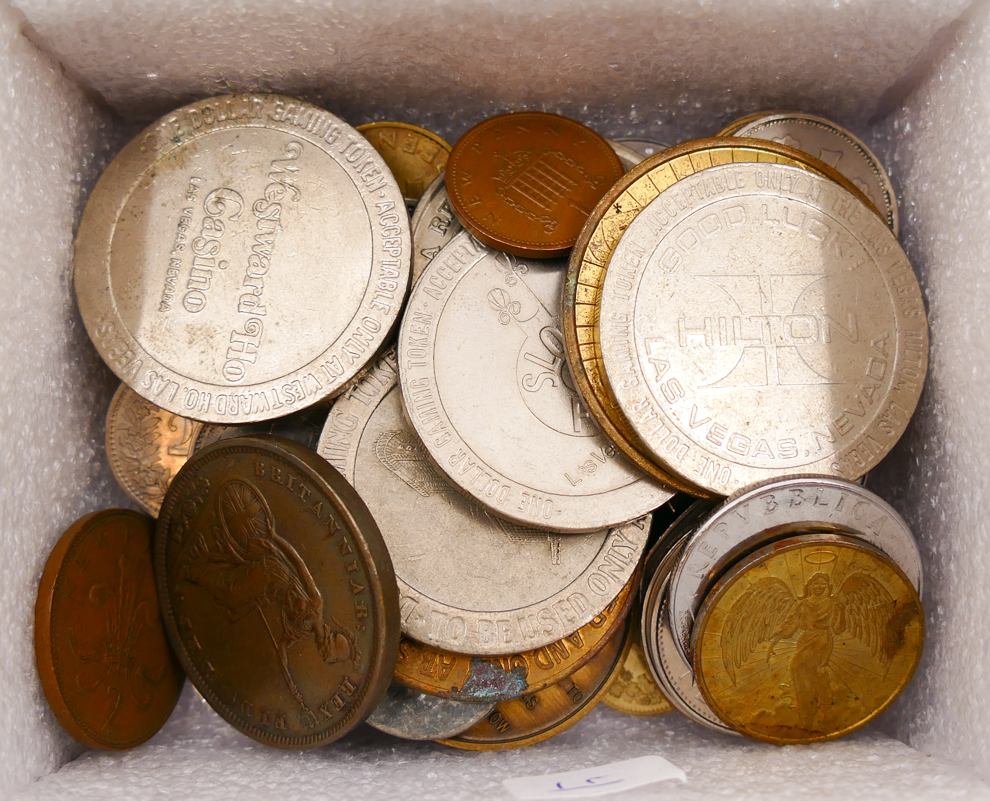Box Old Coins and Tokens