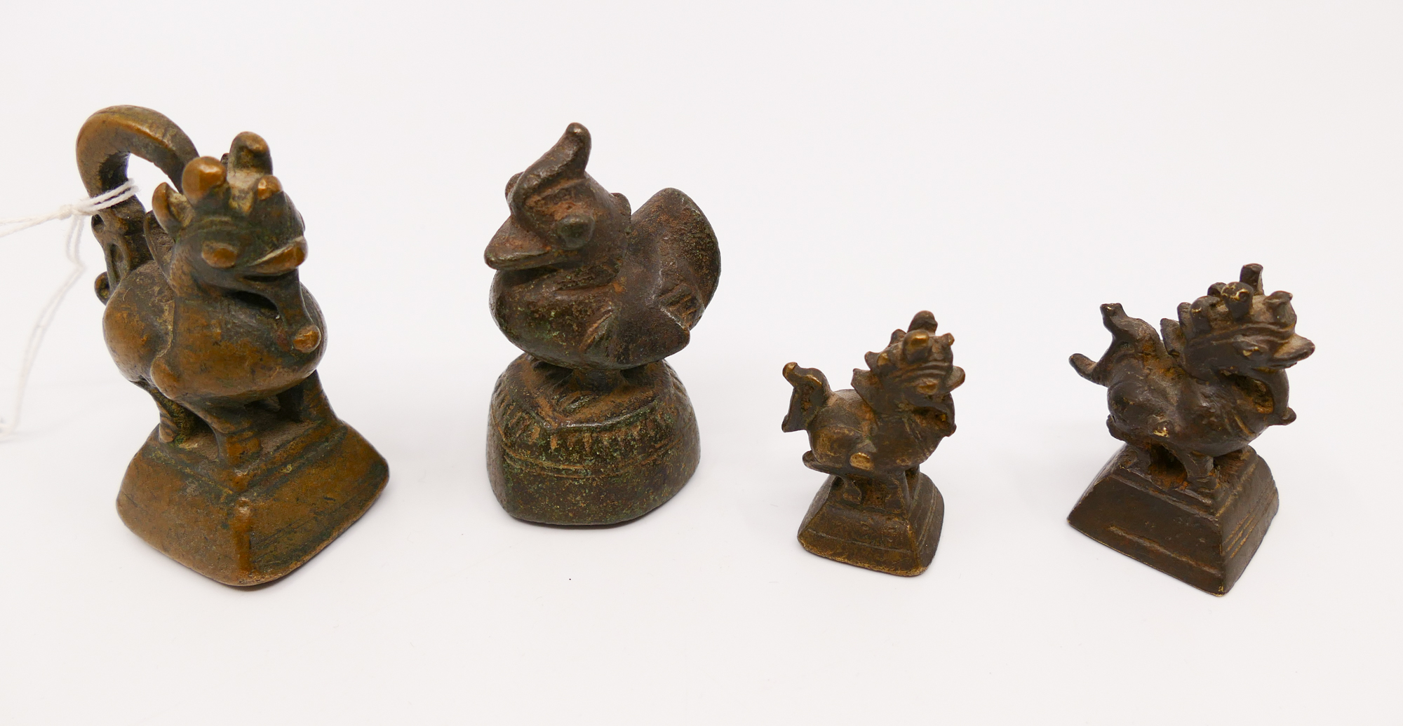 4pc Antique Asian Bronze Opium 368d7e