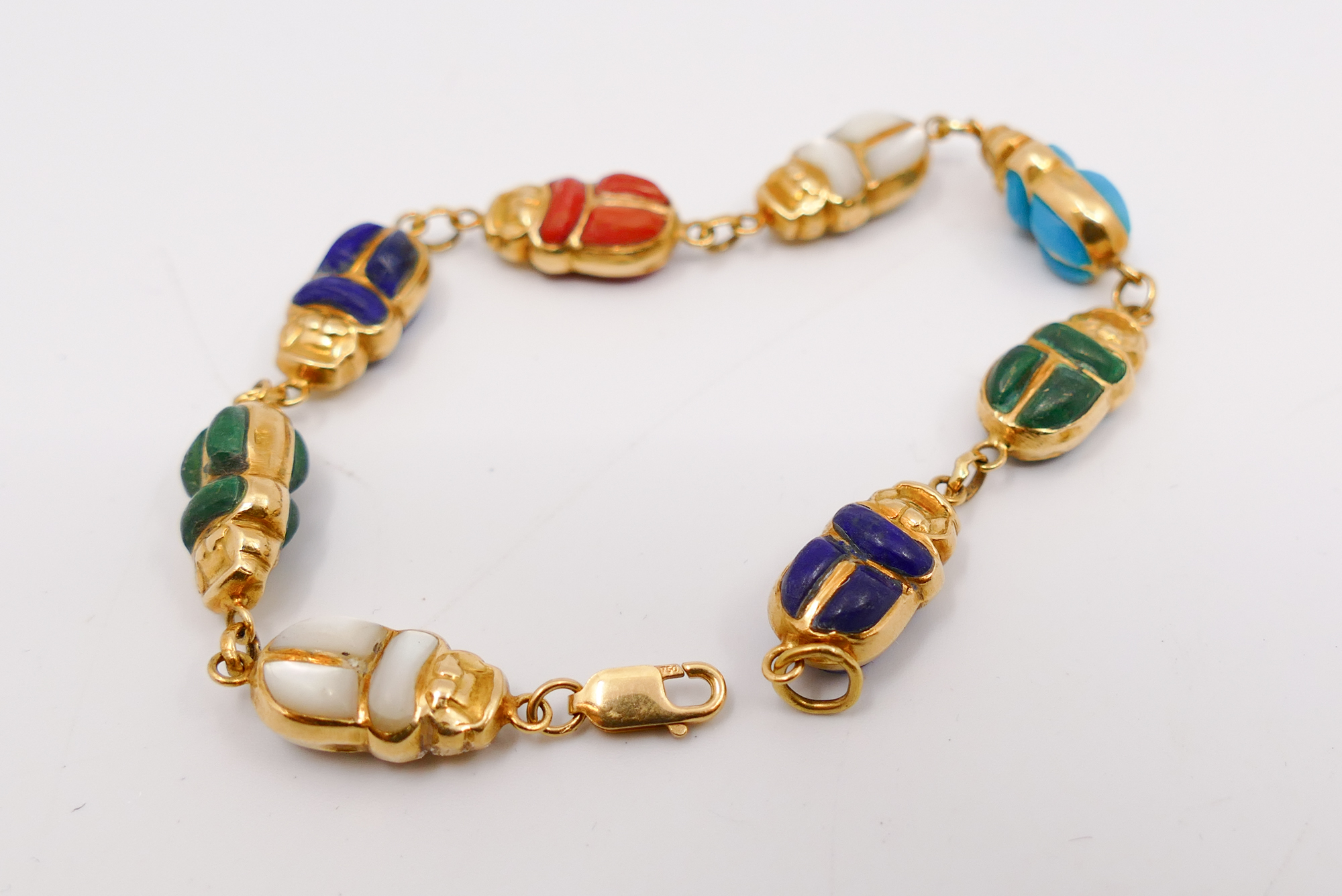 Egyptian 18K Multi Stone Scarab 368d89