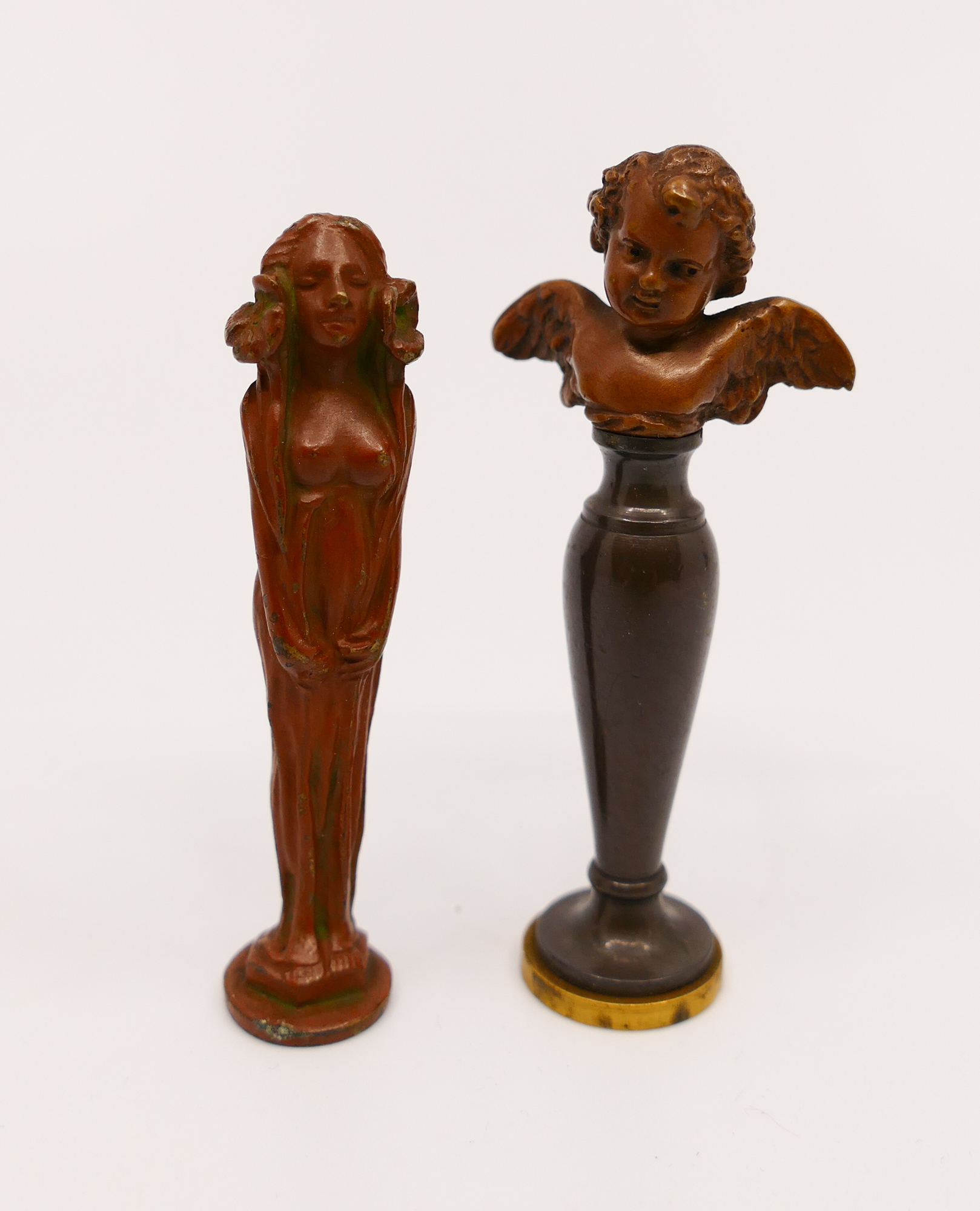 2pc Antique Vienna Bronze Figural 368d93