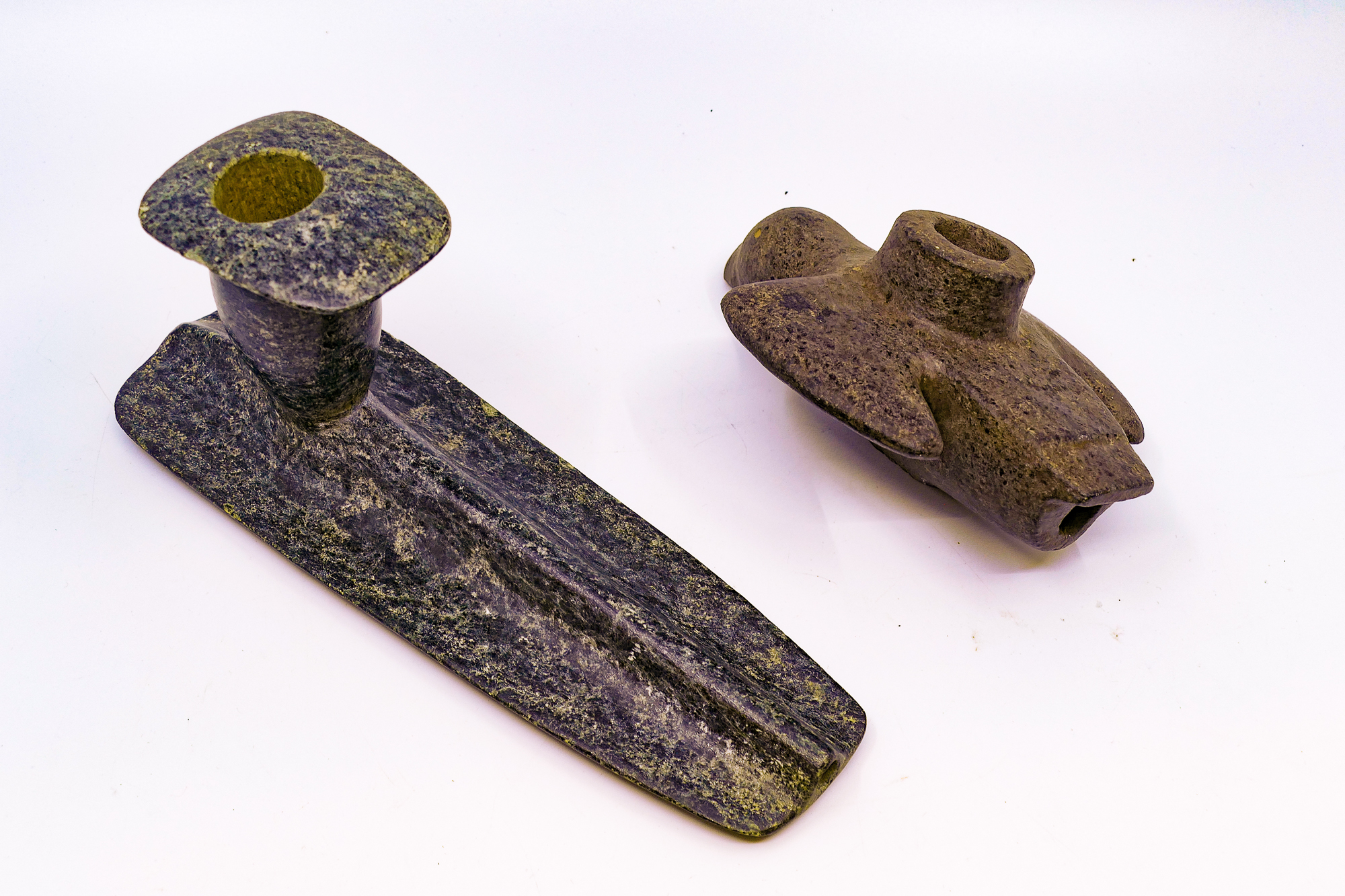 2pc Old Plains Native Stone Pipe Bowls-