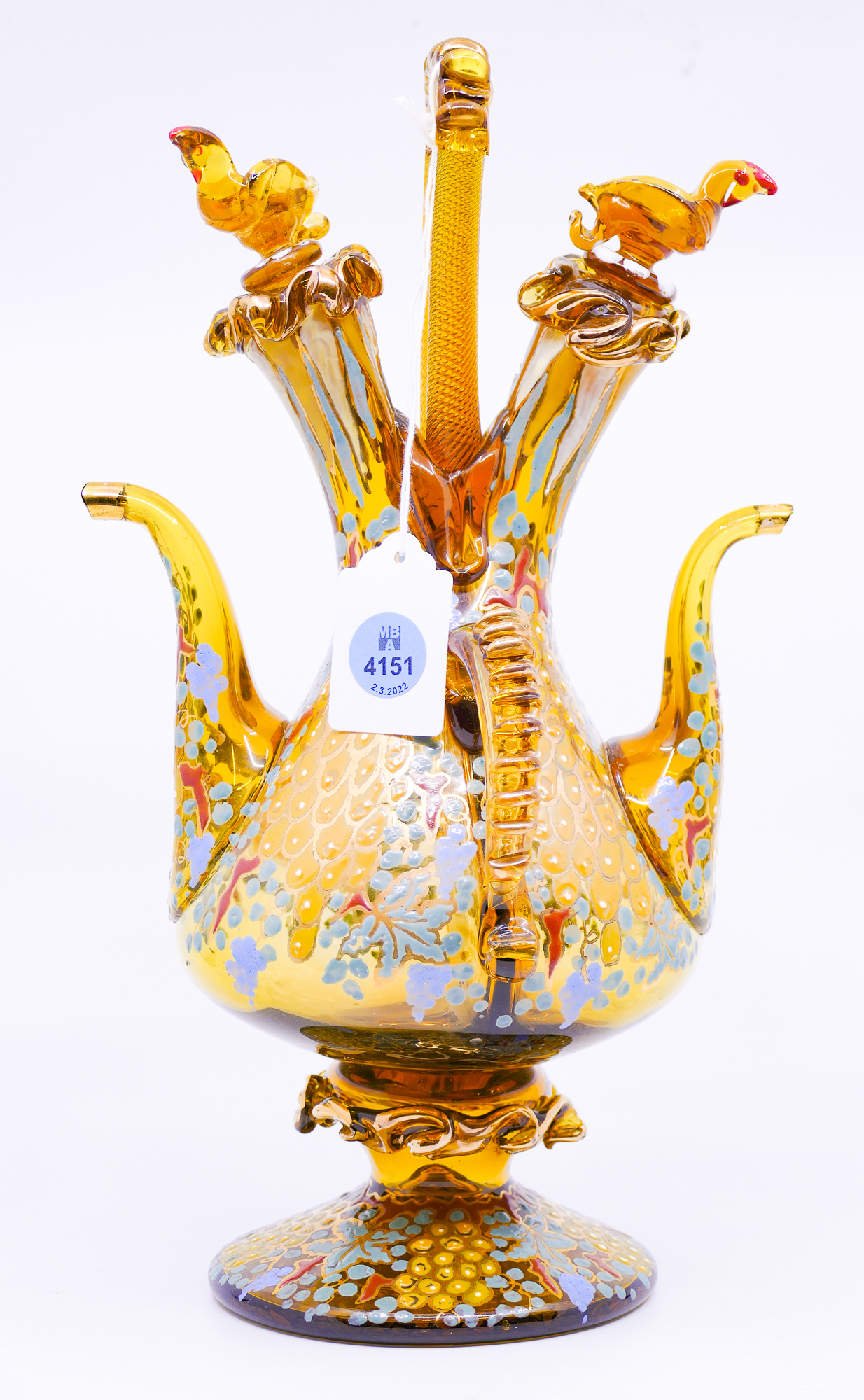European Enameled Amber Glass Oil 368dea