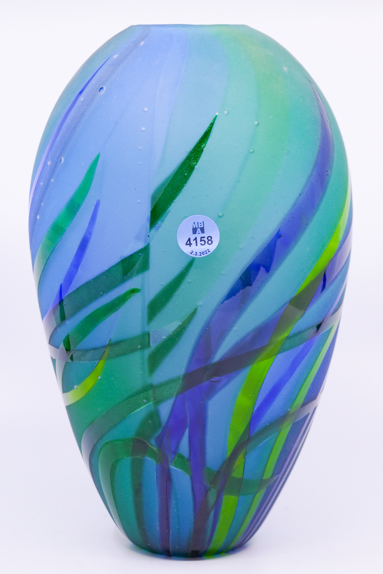 Blue & Green Grasses Studio Glass