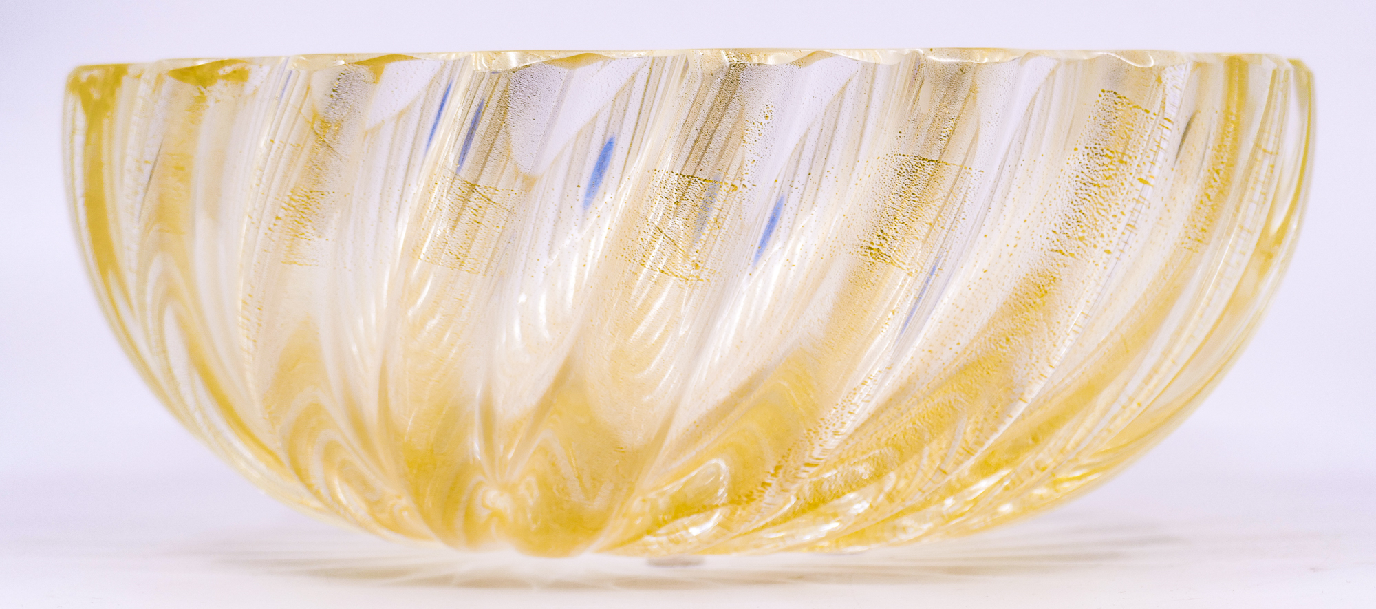 Murano Glass Gold Aventurine Bowl- 4x9