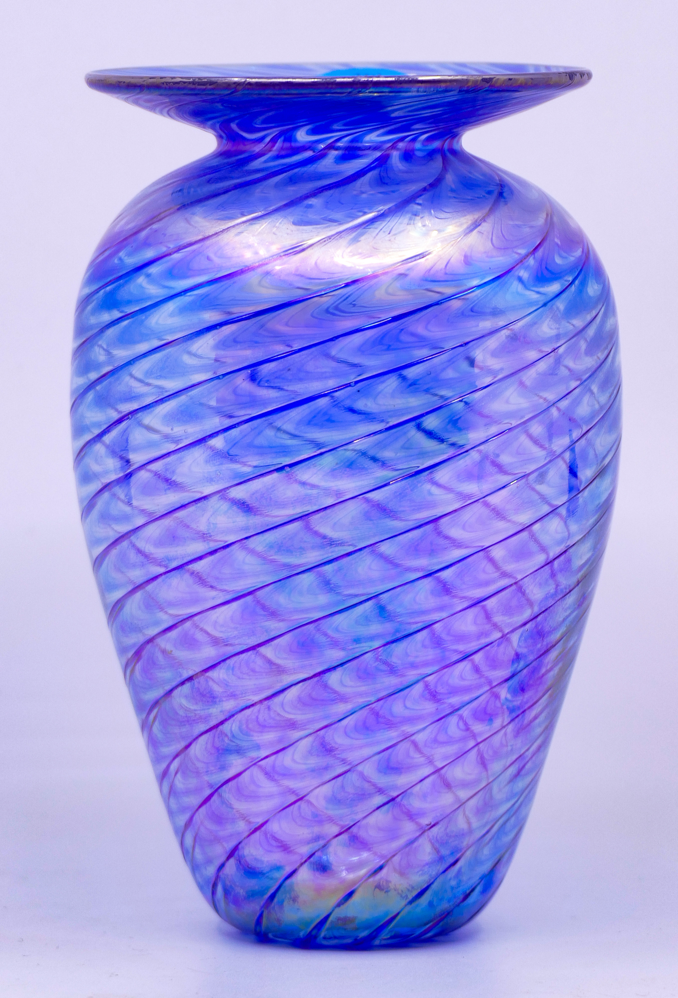 Glass Eye Blue Iridescent Studio Glass