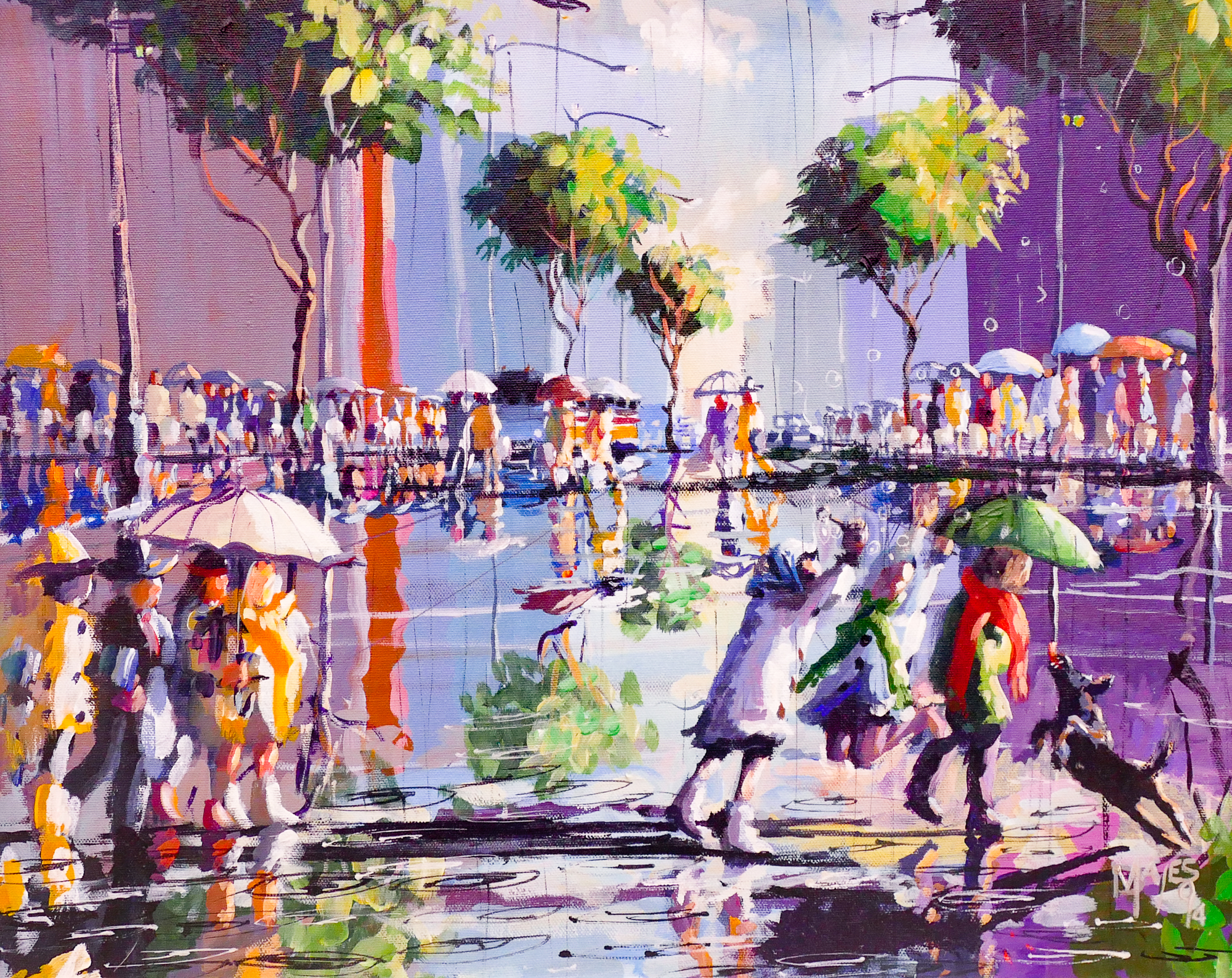 Danny Mayes WA Seattle Rain Acrylic 368e2b