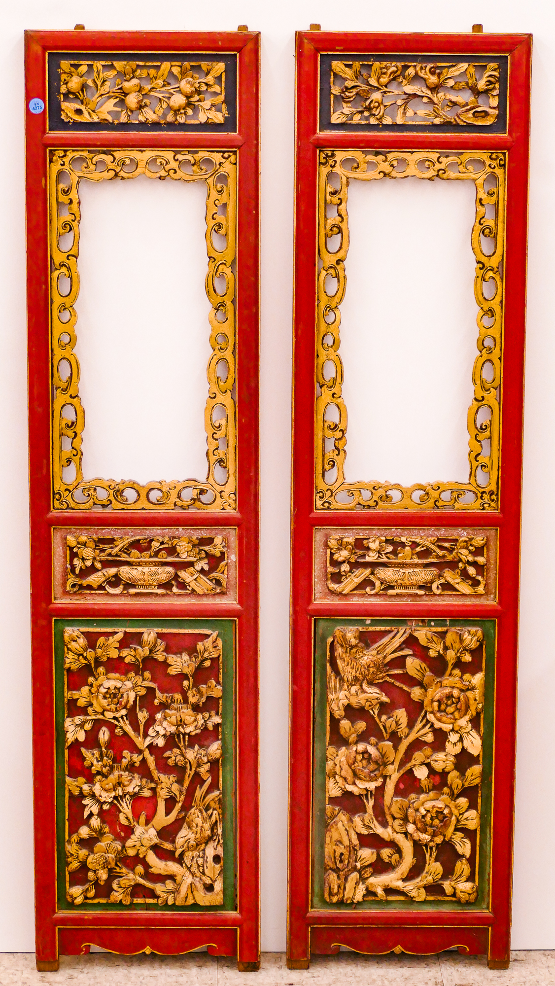 Pair Antique Chinese Gilt Lacquered 368e67