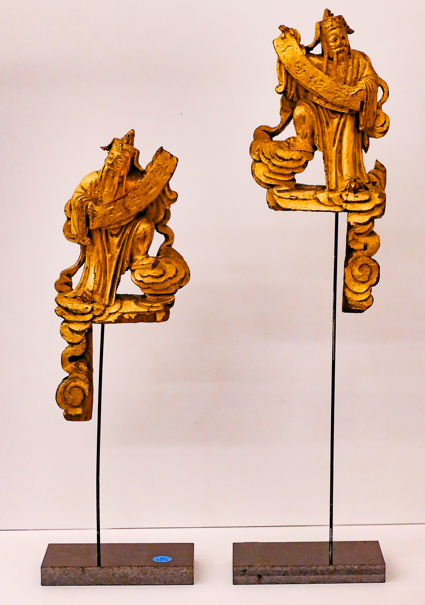 Pair Antique Chinese Gilt Wood