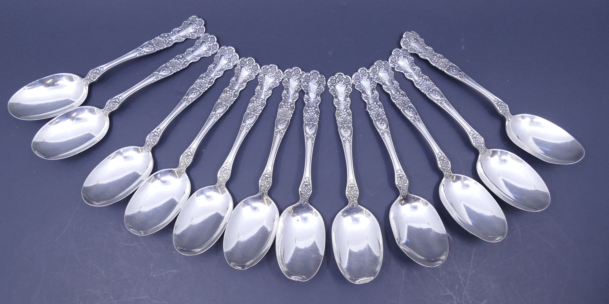 Set 12pc Gorham Buttercup Sterling Spoons-