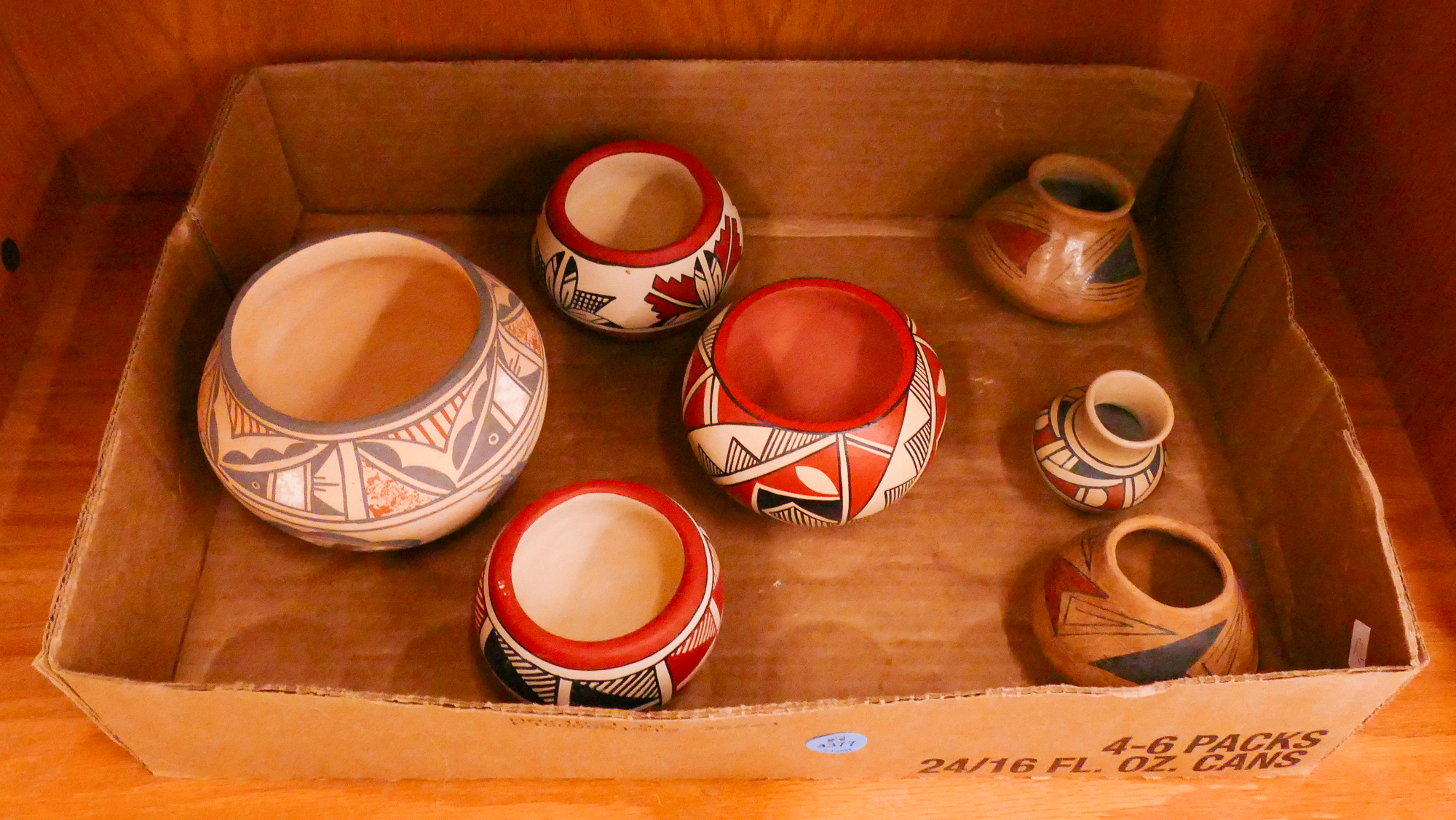 Box 7pc Southwest Pottery Small Bowls