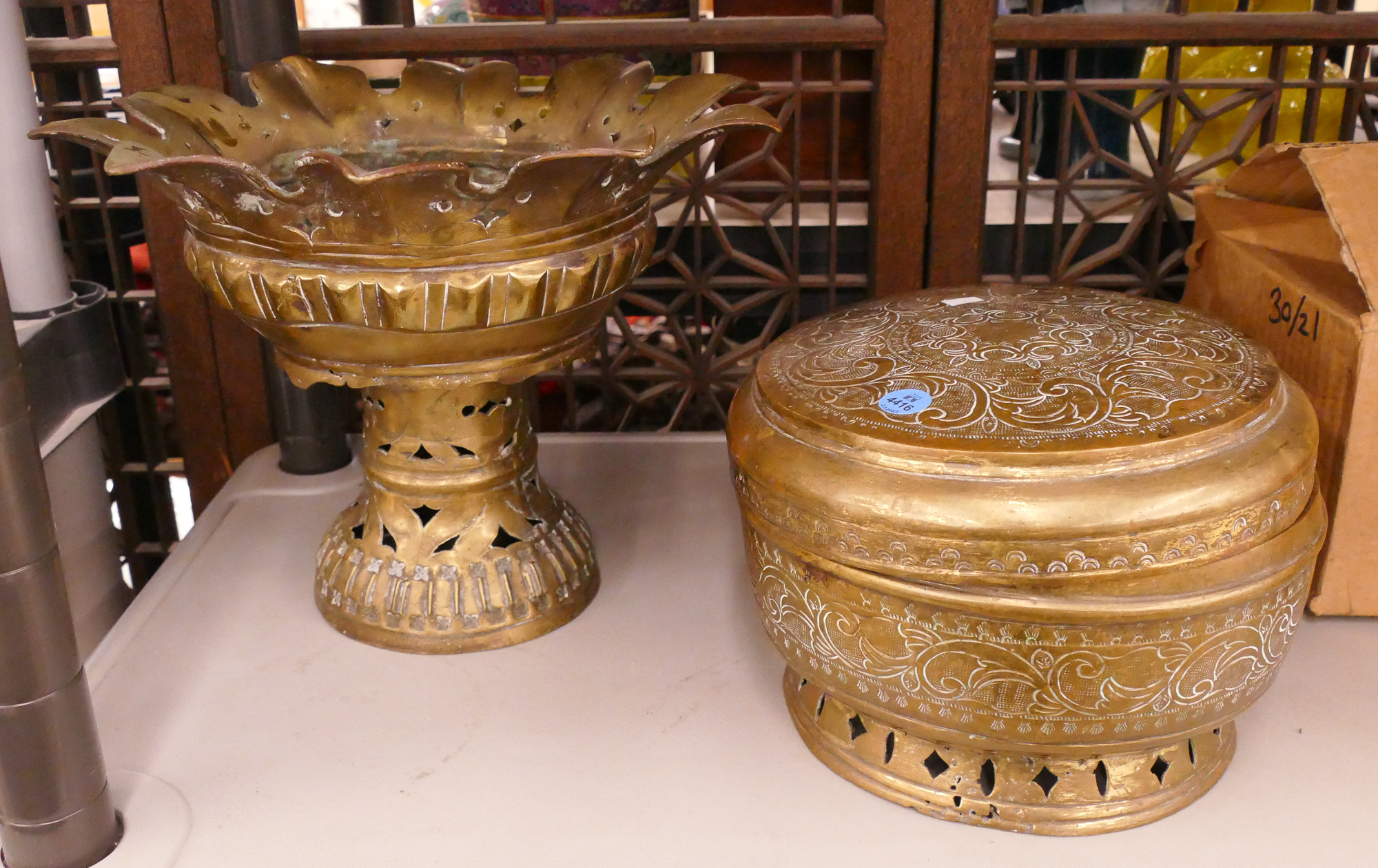 2pc Antique Indo-Tibetan Brass