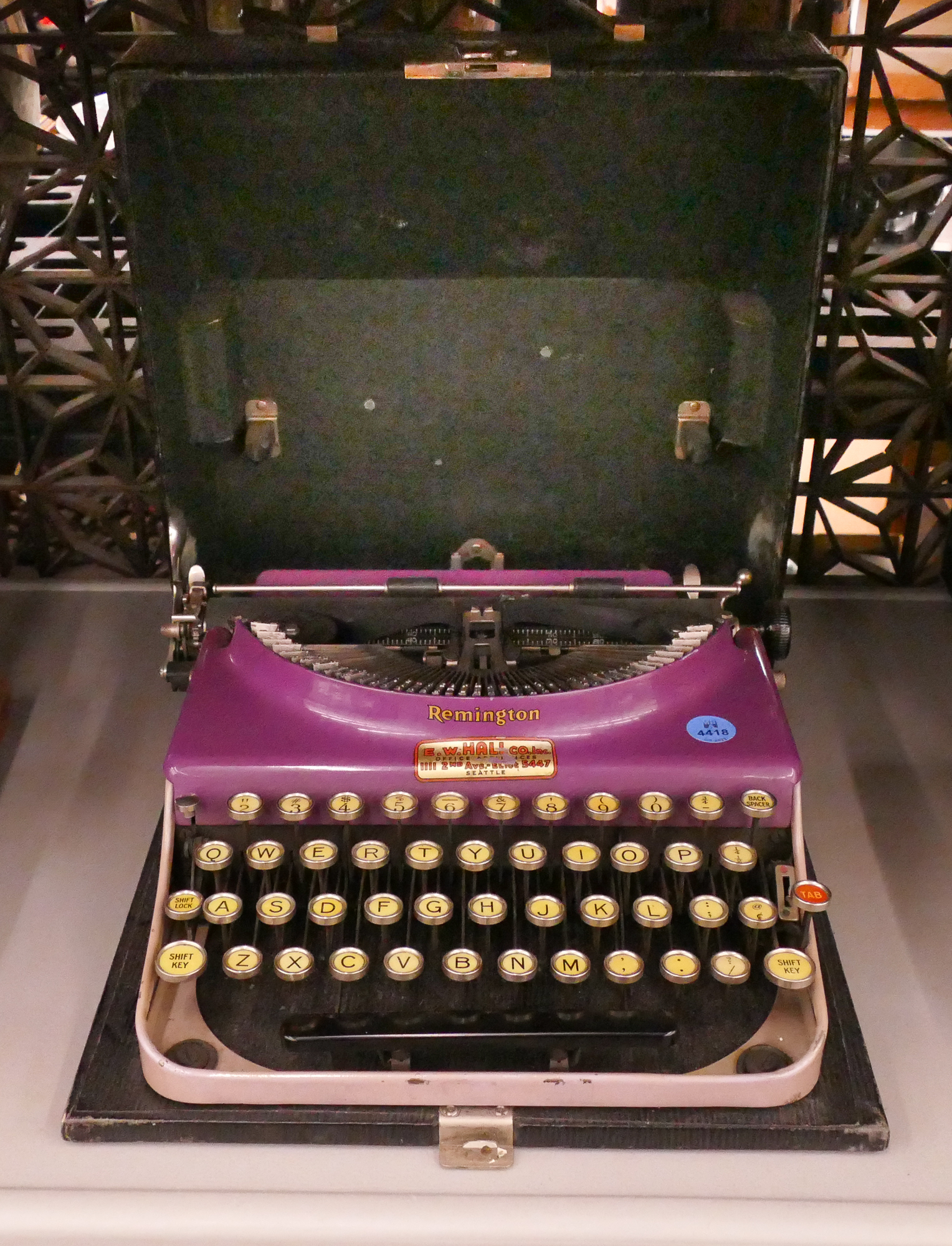 Vintage Remington Purple Portable Typewriter