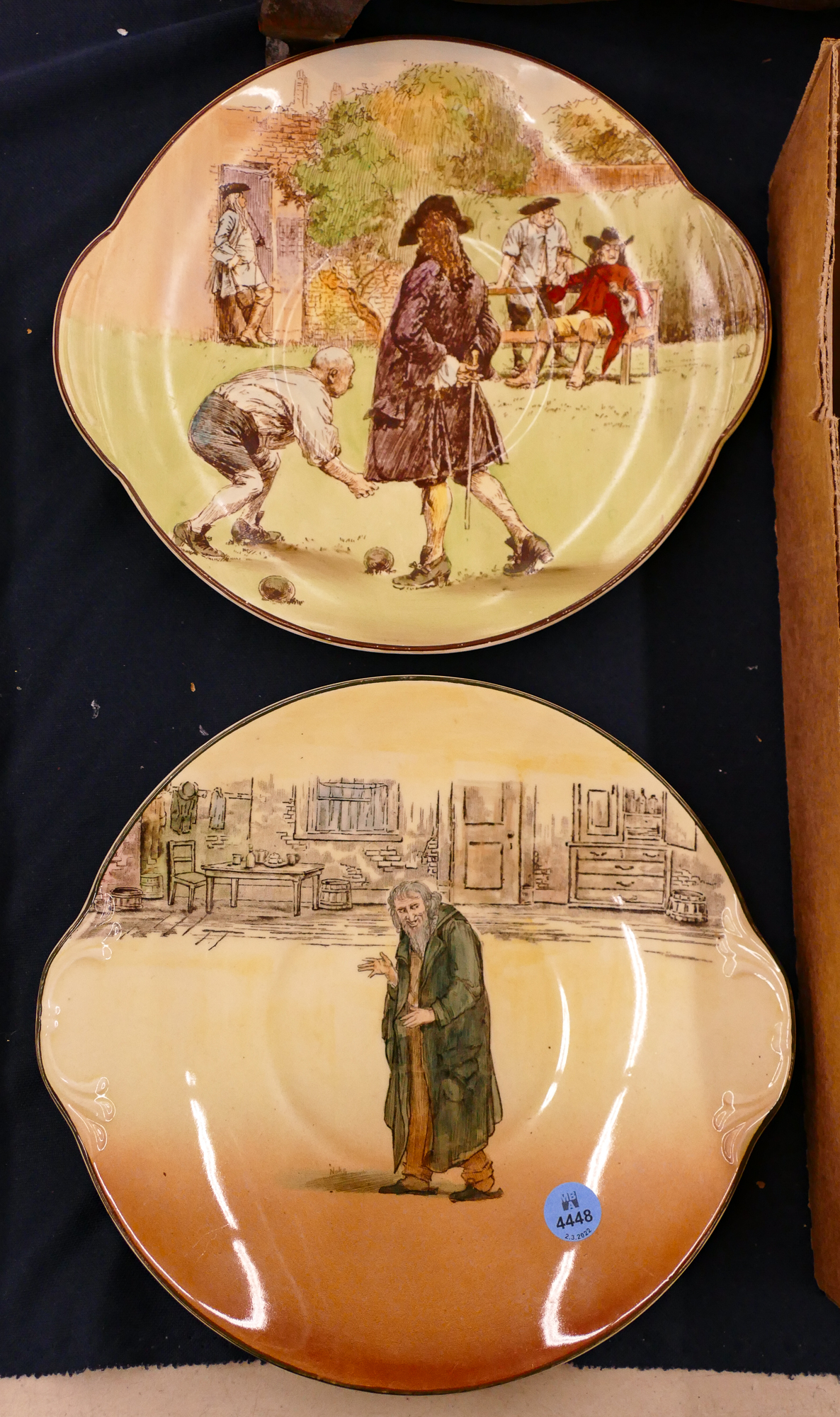 2pc Royal Doulton Handled Trays- 10