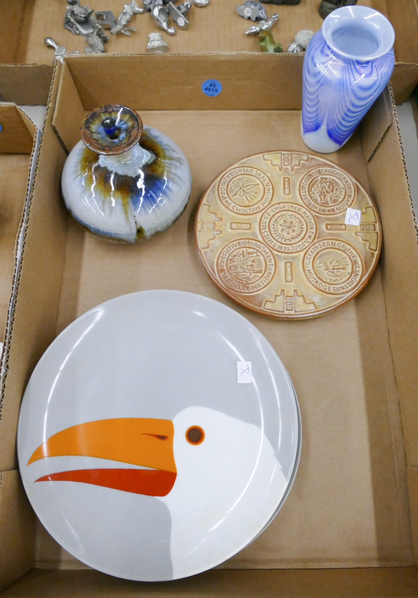 Box Fitz & Floyd Bird Plates Etc