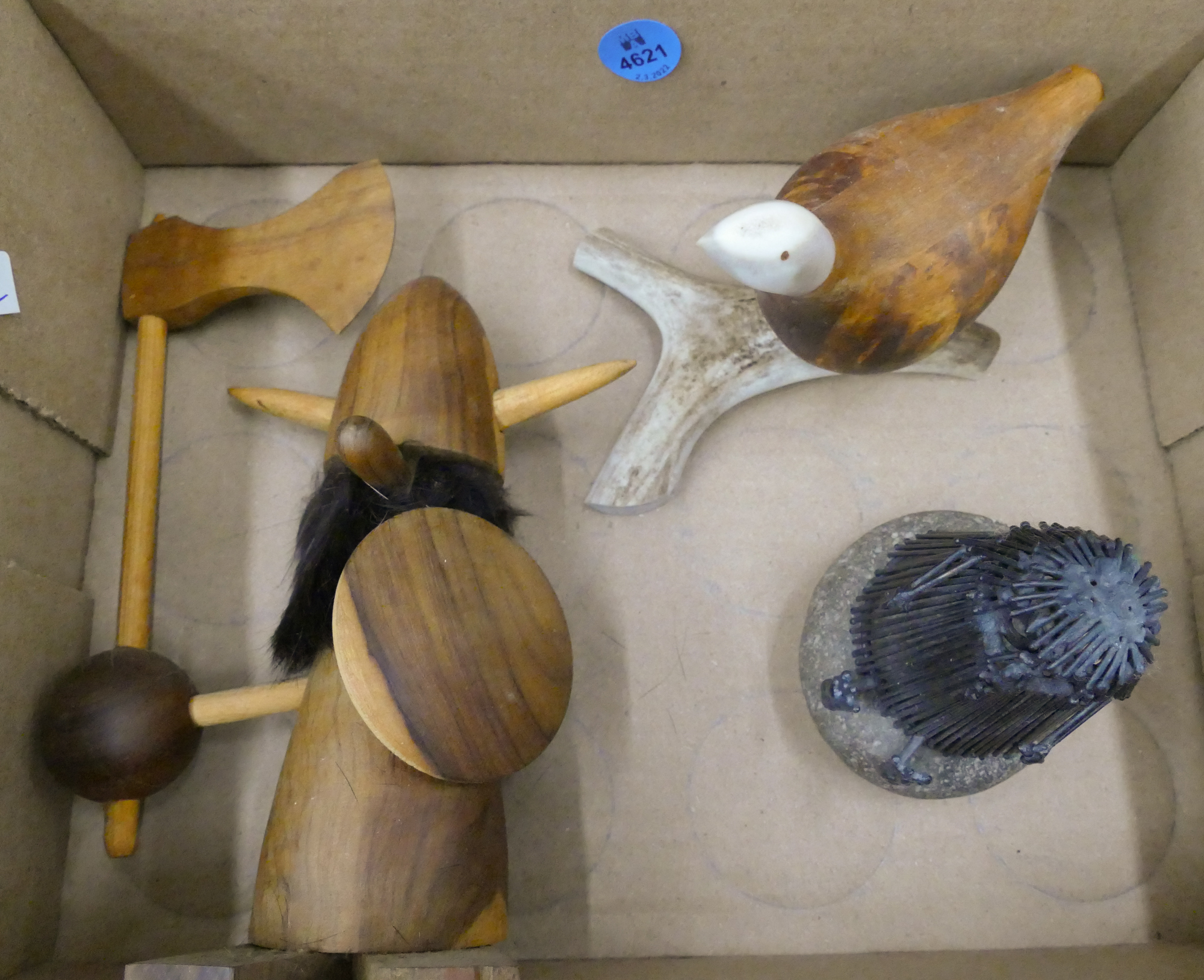 Box Midcentury Wood & Metal Figures-