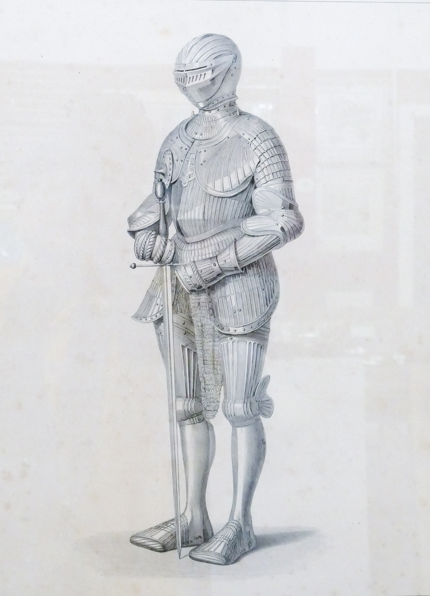 Antique French Suit of Armor Engraving