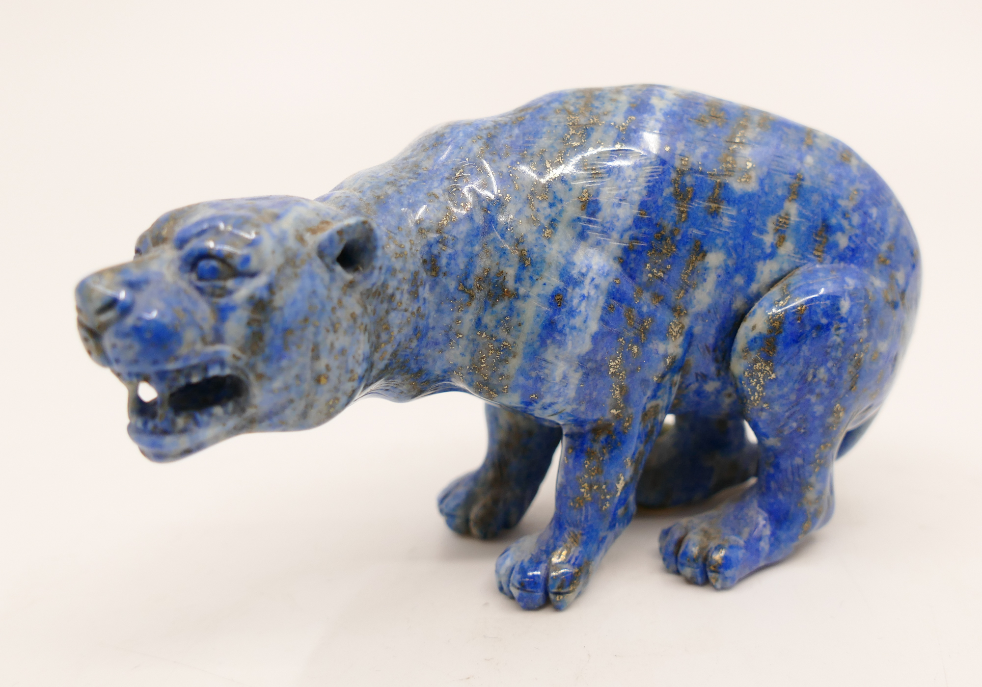 Chinese Carved Lapis Tiger Figure-