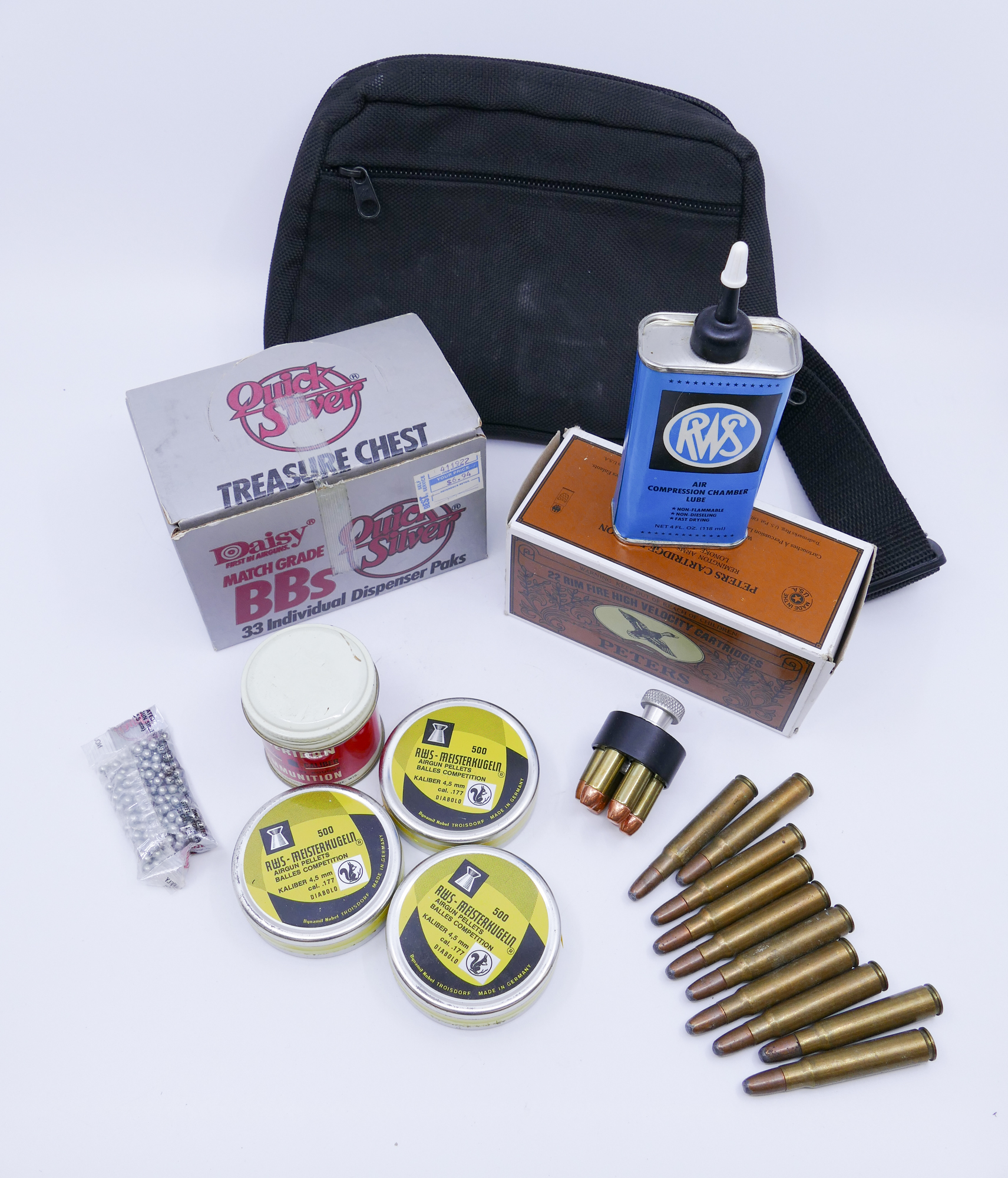 Box Gun Ammunition, Oils, and Bag -500