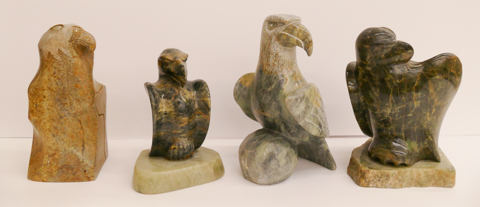 Box 4pc Carved Soapstone Eagle