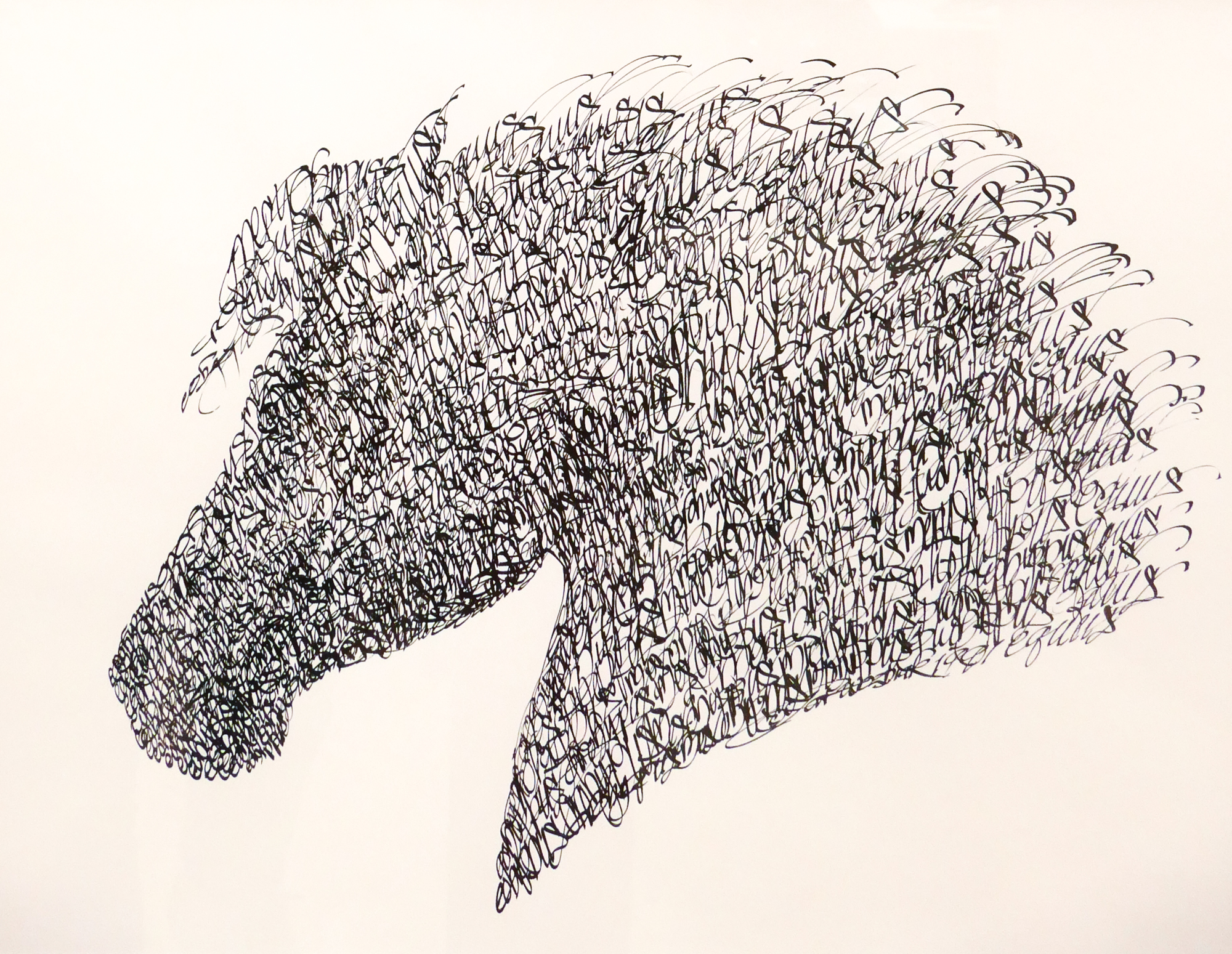 Ink Calligraphy Horsehead Artwork