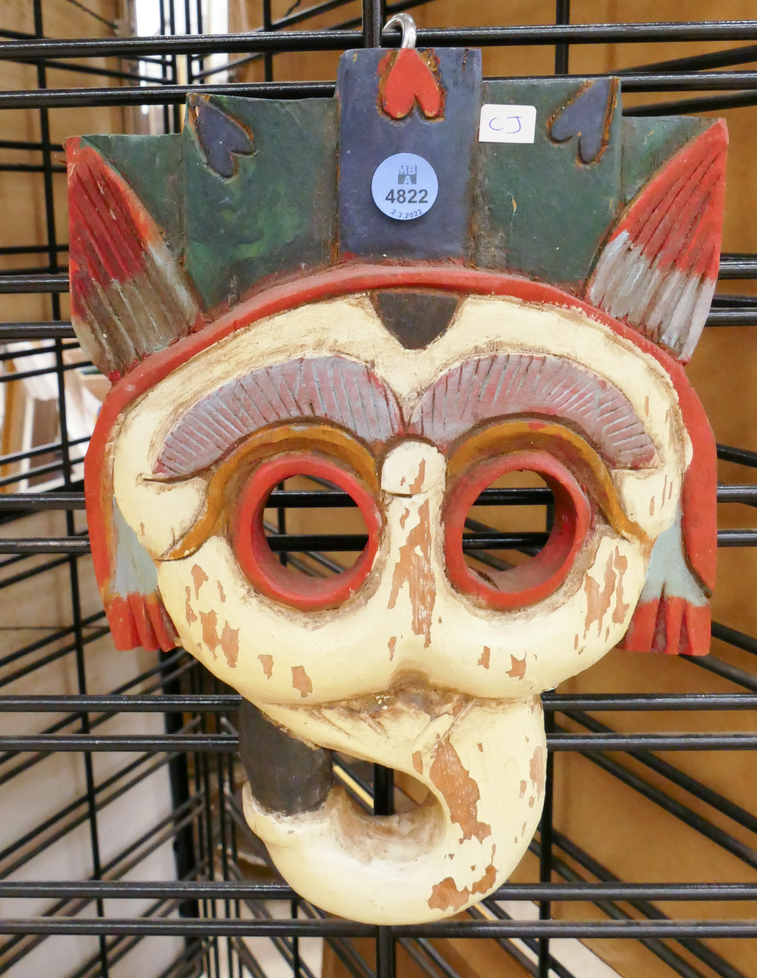 Mexican Folk Art Mask Plaque 11x8  369083
