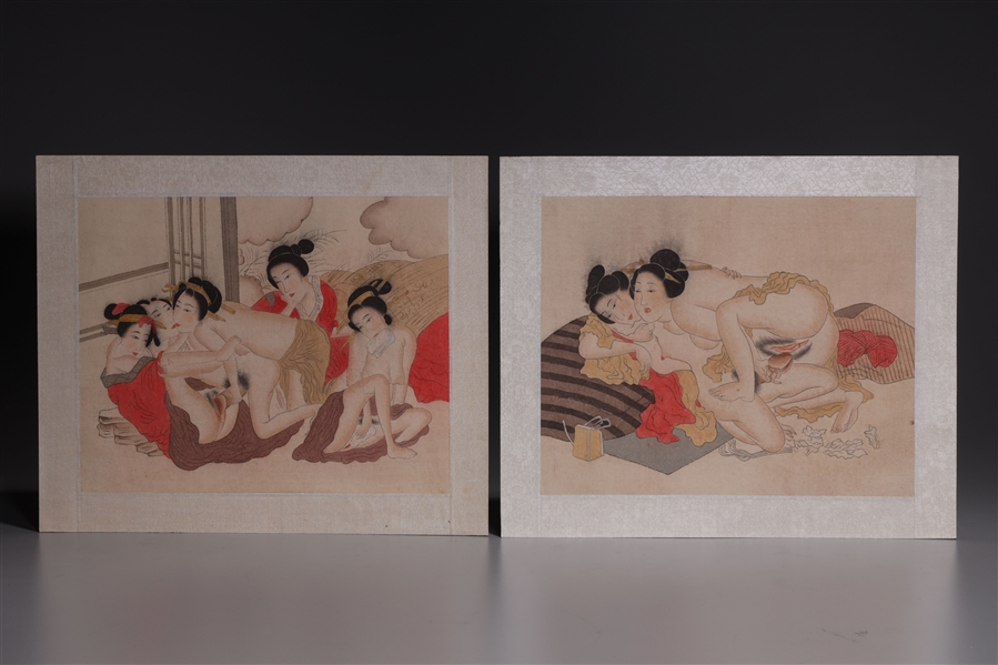 Two Japanese shunga woodblock prints  3690b1
