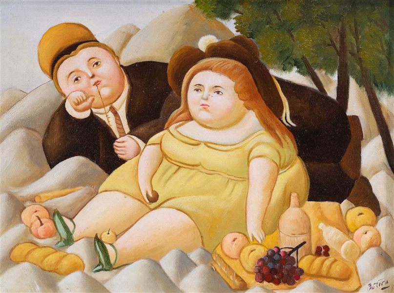 Oil on board after Fernando Botero  3690b5